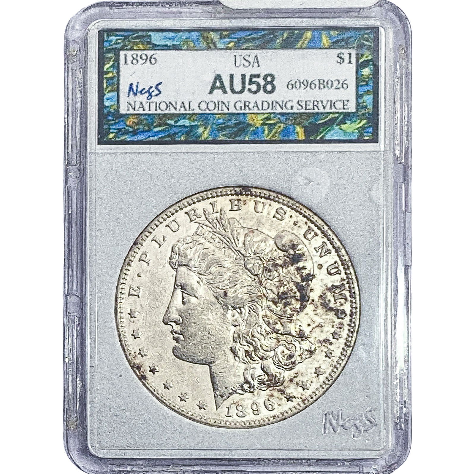 1896 Morgan Silver Dollar NCGS AU58 (1 of 2)
