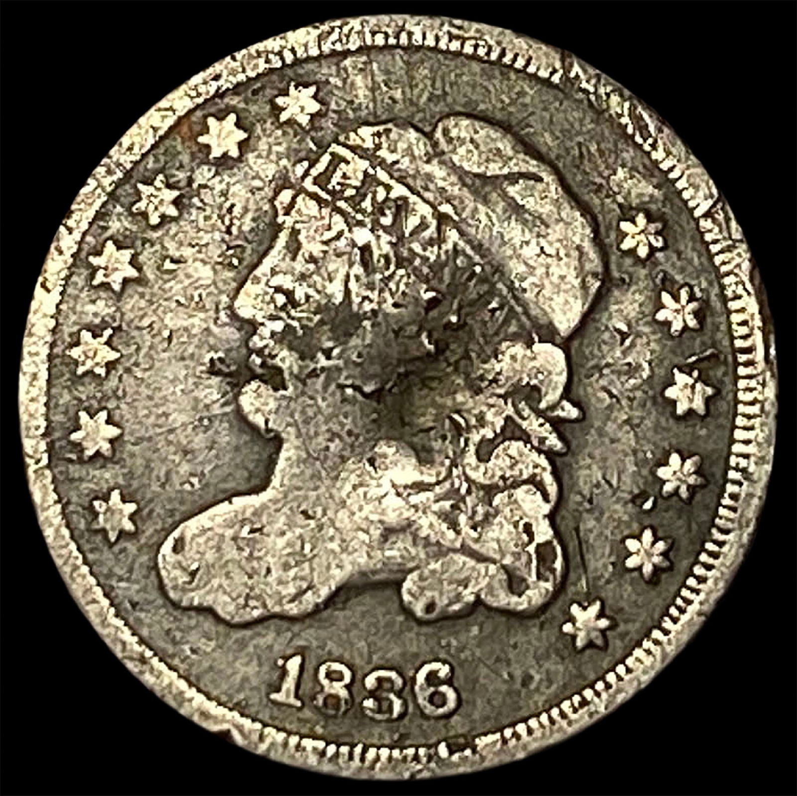 1836 Capped Bust Half Dime NICELY CIRCULATED (1 of 2)