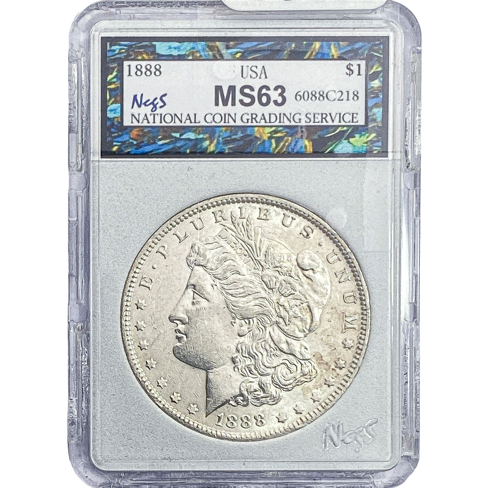 1888 Morgan Silver Dollar NCGS MS63 (1 of 2)