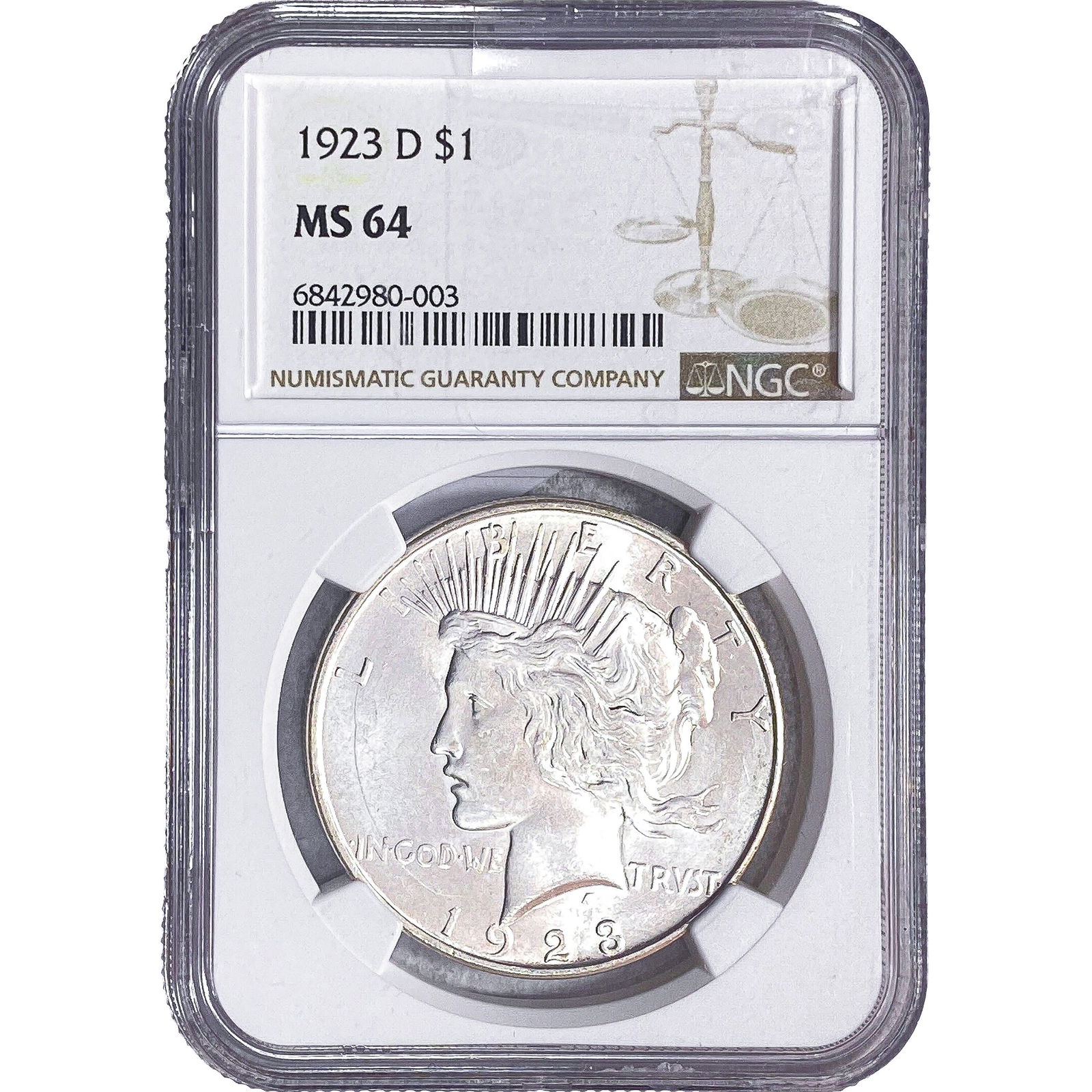 1923-D Silver Peace Dollar NGC MS64 (1 of 2)