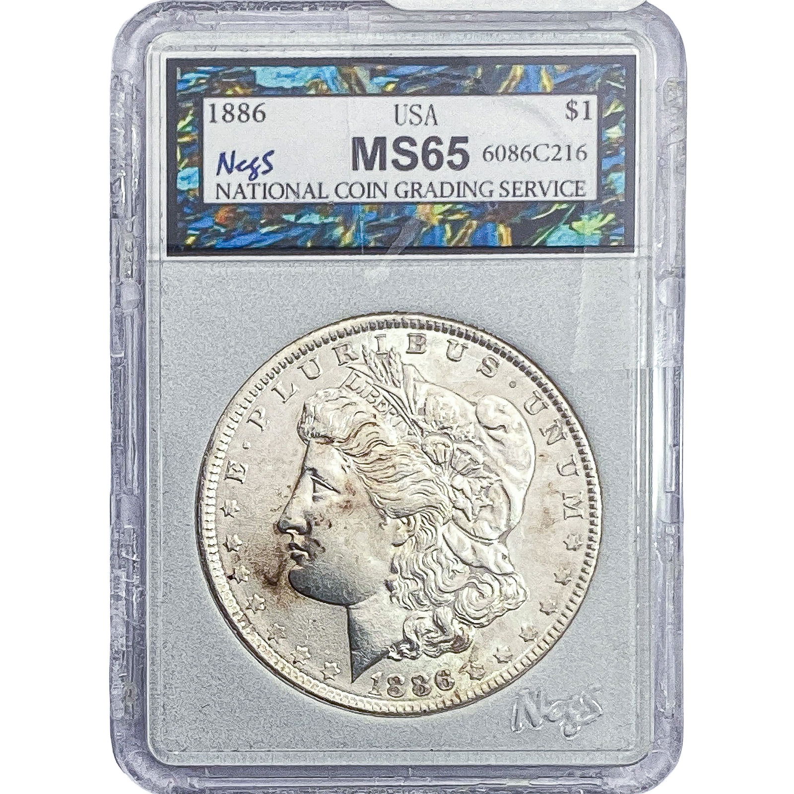 1886 Morgan Silver Dollar NCGS MS65: 1886 Morgan Silver Dollar NCGS MS65