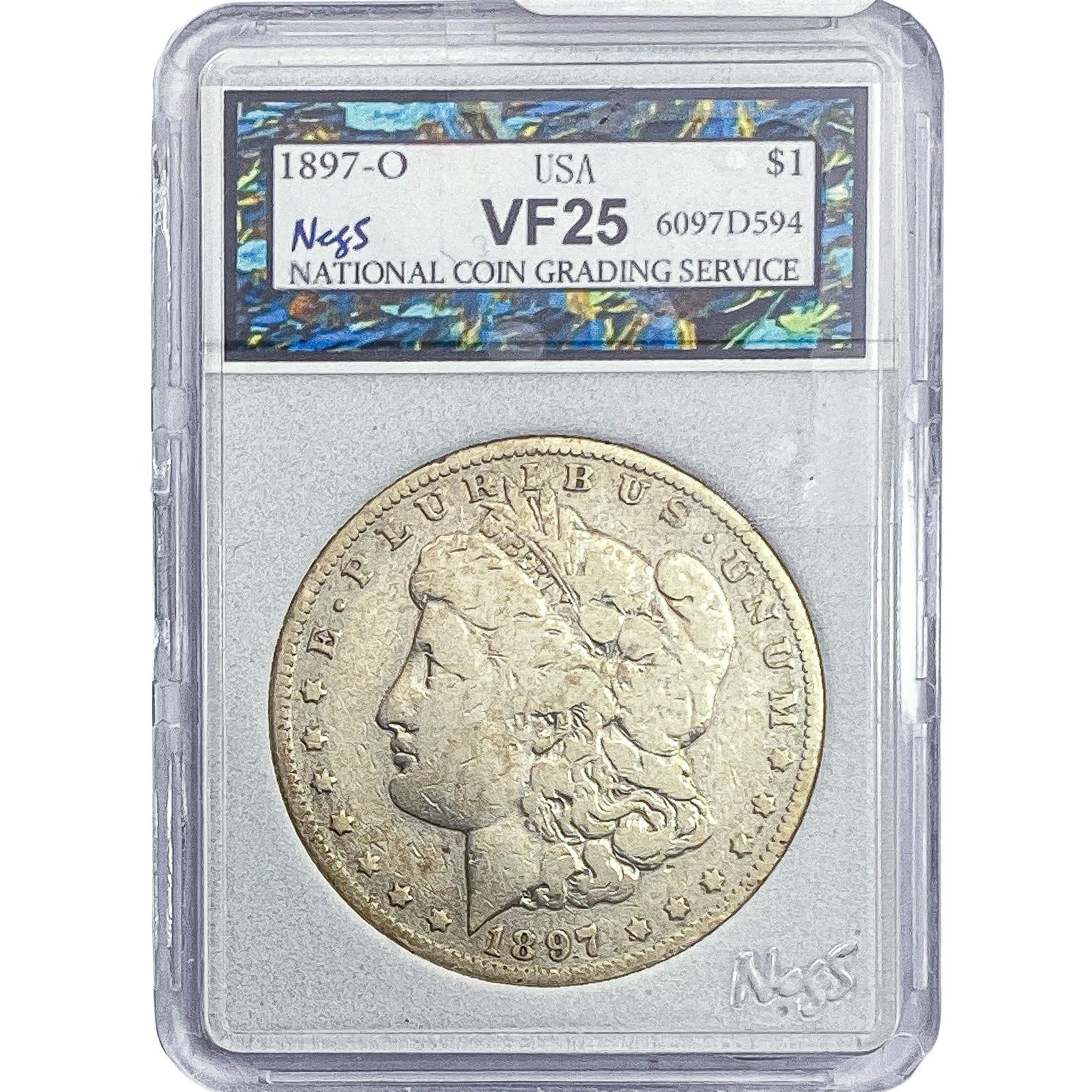 1897-O Morgan Silver Dollar NCGS VF25: 1897-O Morgan Silver Dollar NCGS VF25