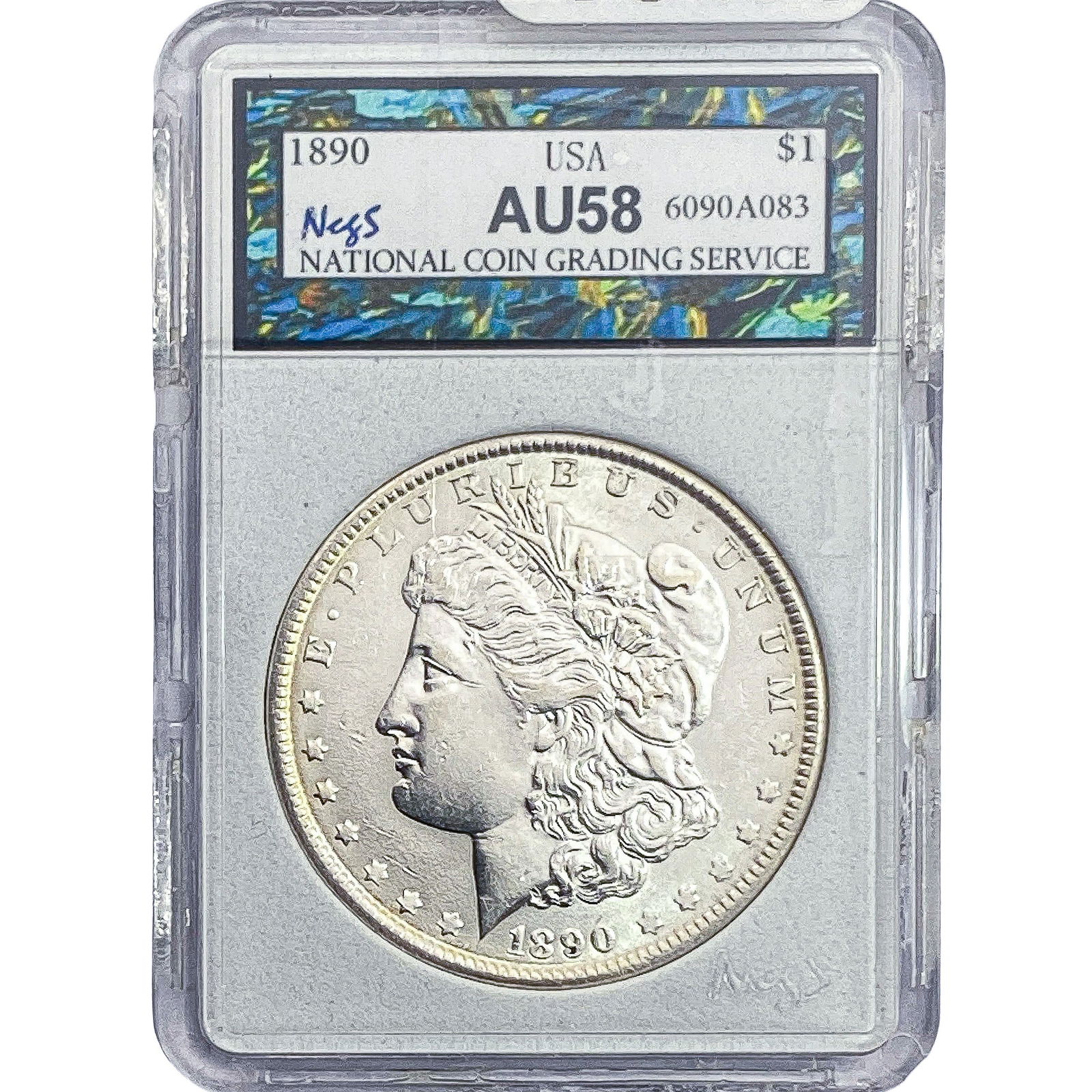 1890 Morgan Silver Dollar NCGS AU58 (1 of 2)