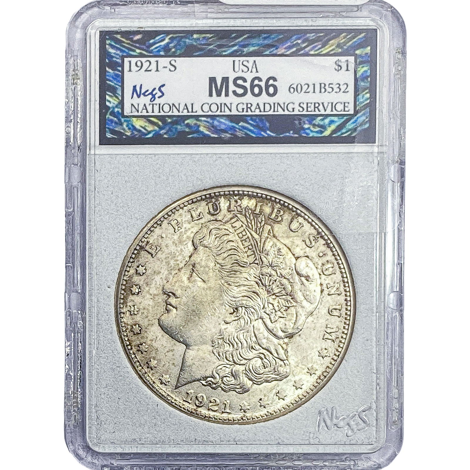 1921-S Morgan Silver Dollar NCGS MS66 (1 of 2)
