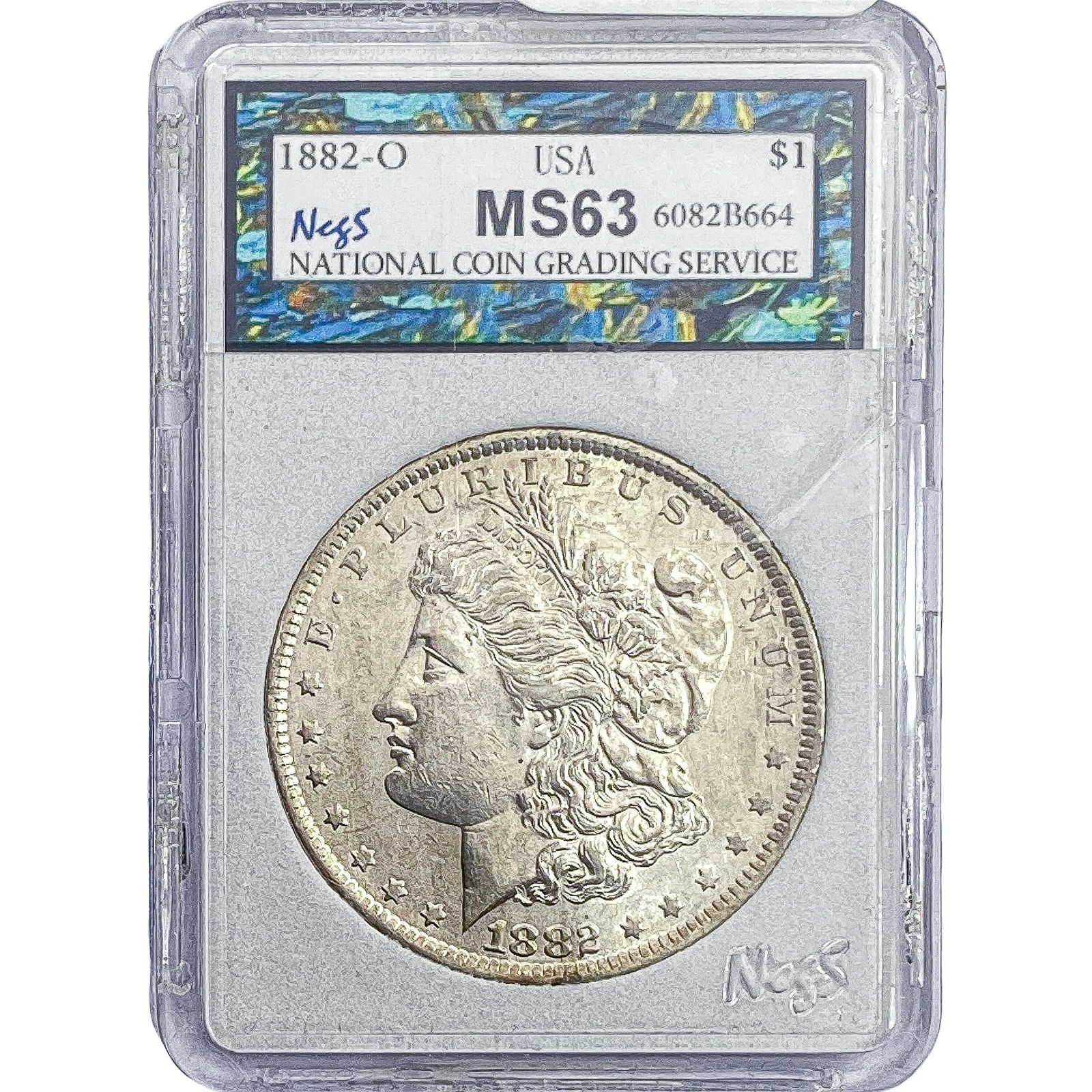 1882-O Morgan Silver Dollar NCGS MS63 (1 of 2)