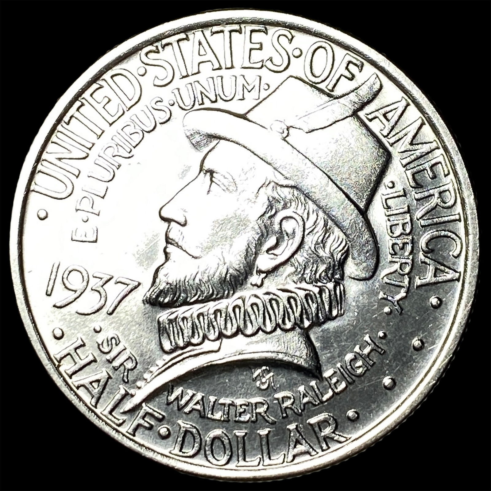 1937 Silver Half Dollar Roanoke Commemorative UNCIRCULATED: 1937 Silver Half Dollar Roanoke Commemorative UNCIRCULATED