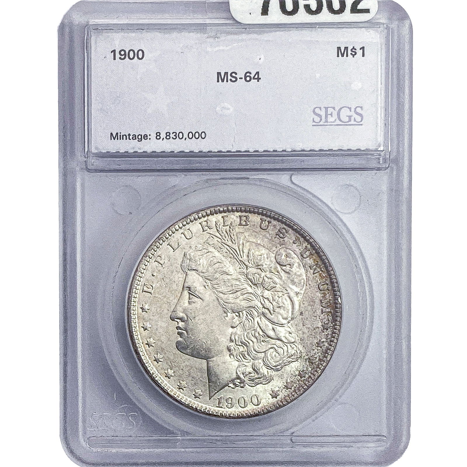 1900 Morgan Silver Dollar SEGS MS64: 1900 Morgan Silver Dollar SEGS MS64