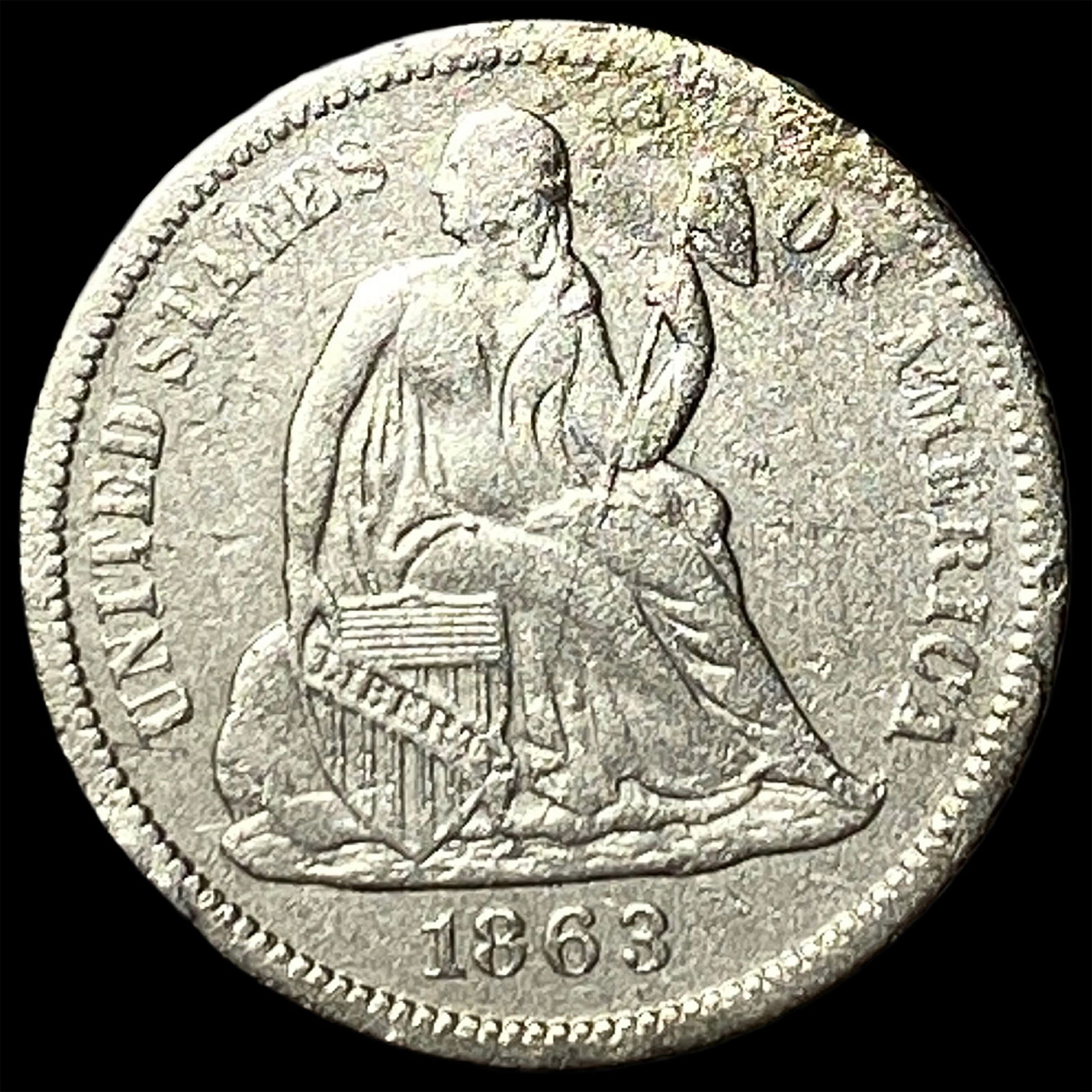 1863 Seated Liberty Dime NICELY CIRCULATED: 1863 Seated Liberty Dime NICELY CIRCULATED