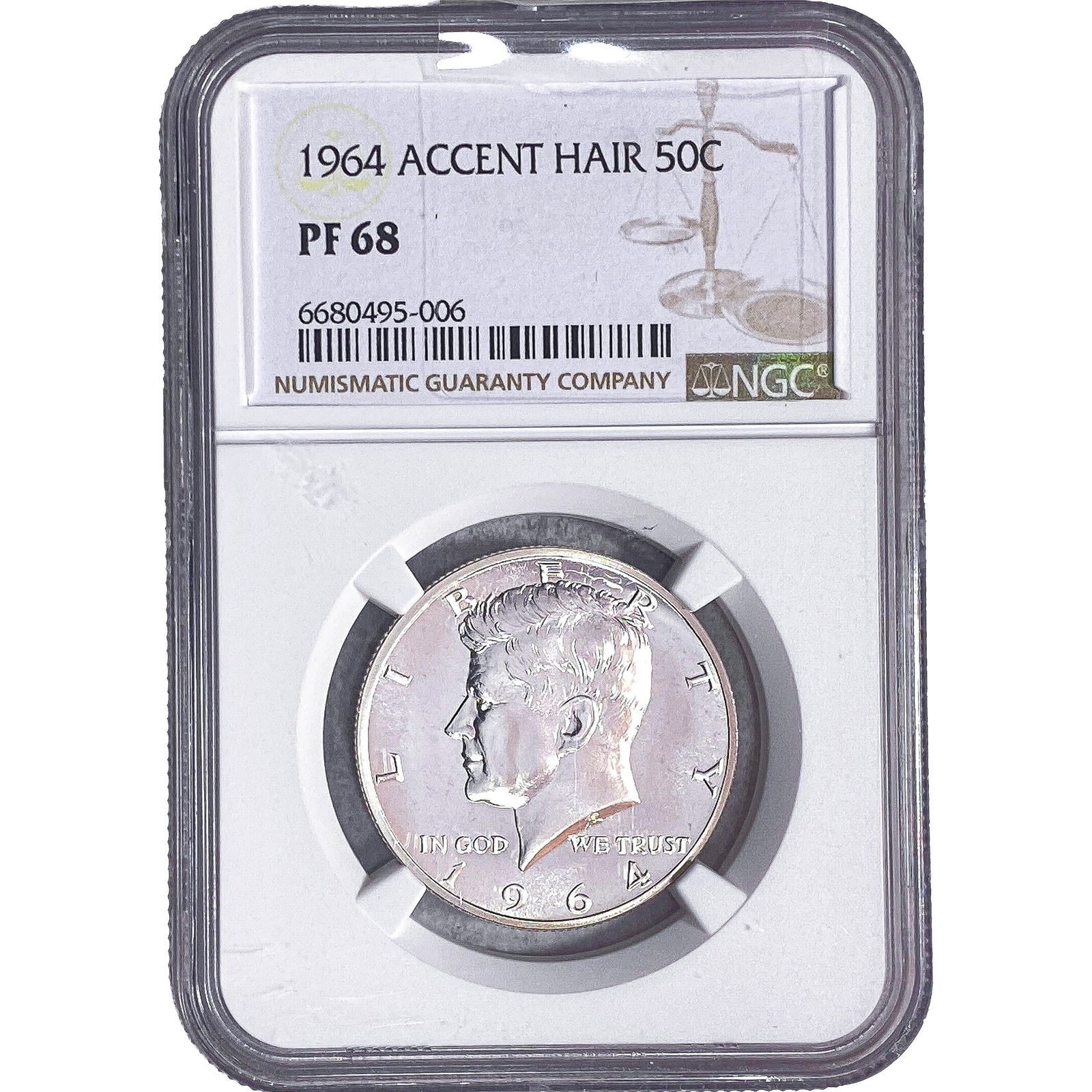 1964 Kennedy Half Dollar NGC PF68 Accent Hair (1 of 2)
