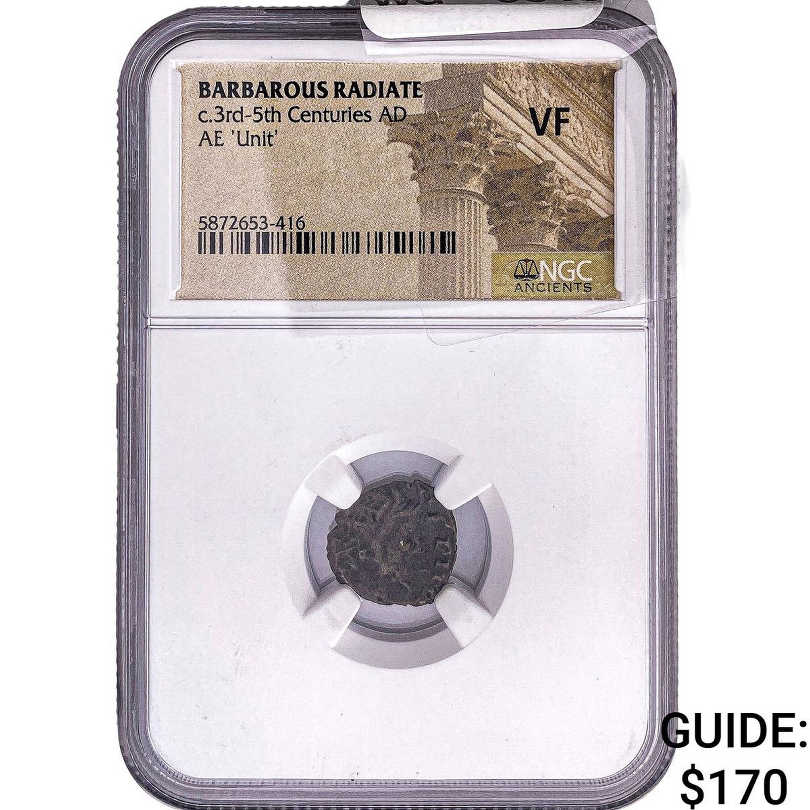 Gallic Barbarous Radiate Bronze Unit 3rd-5th Centuries AD NGC VF: Gallic Barbarous Radiate Bronze Unit 3rd-5th Centuries AD NGC VF