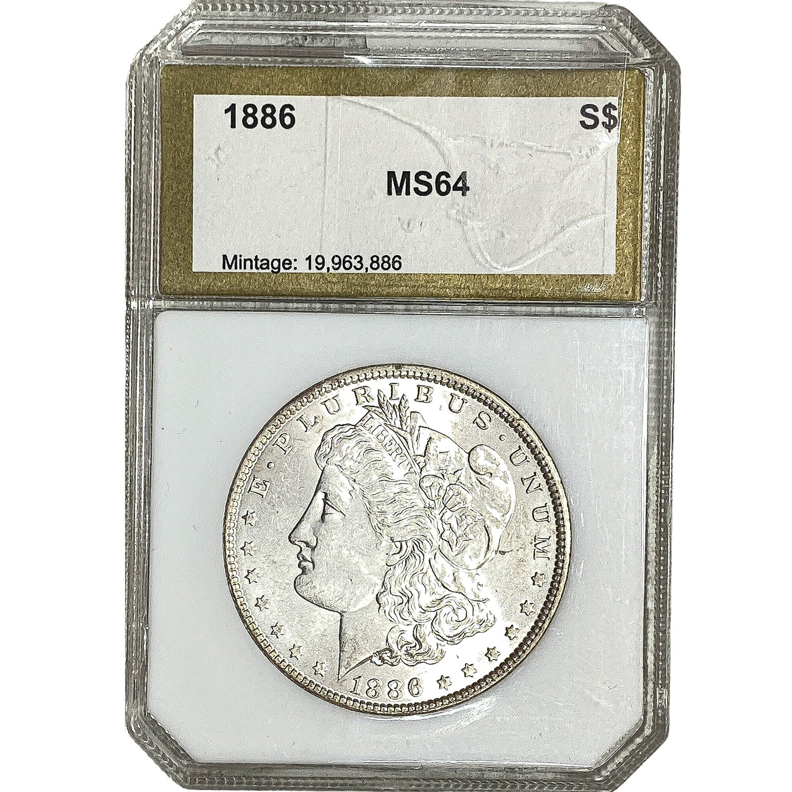 1886 Morgan Silver Dollar PCI MS64: 1886 Morgan Silver Dollar PCI MS64