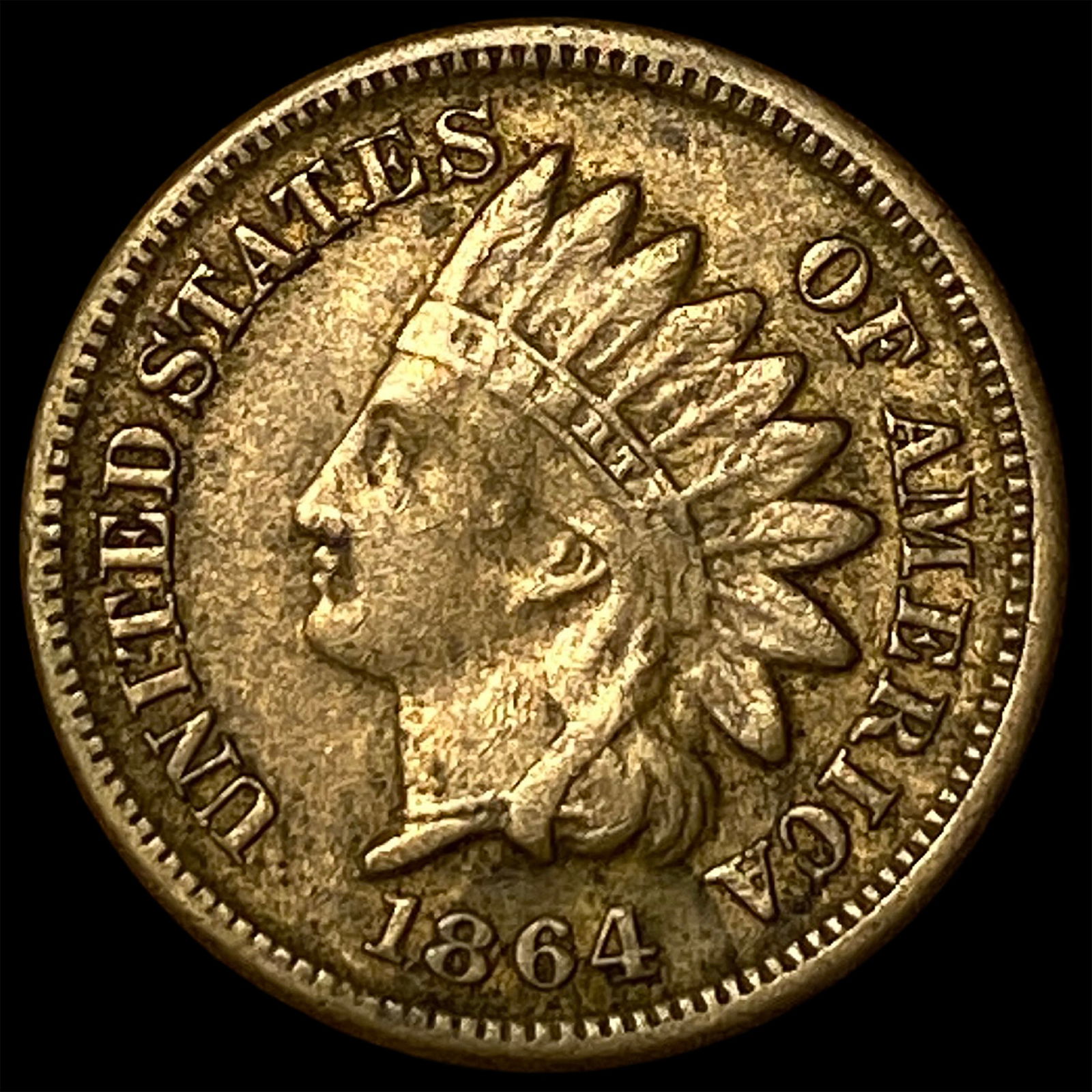 1864 Bronze Indian Head Cent ABOUT UNCIRCULATED: 1864 Bronze Indian Head Cent ABOUT UNCIRCULATED