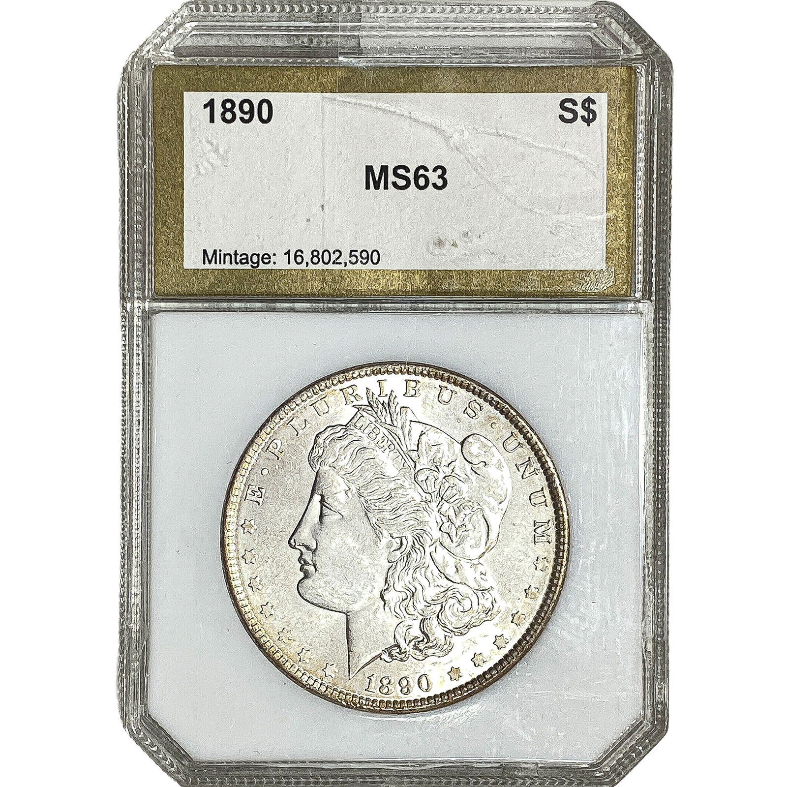 1890 Morgan Silver Dollar PCI MS63: 1890 Morgan Silver Dollar PCI MS63