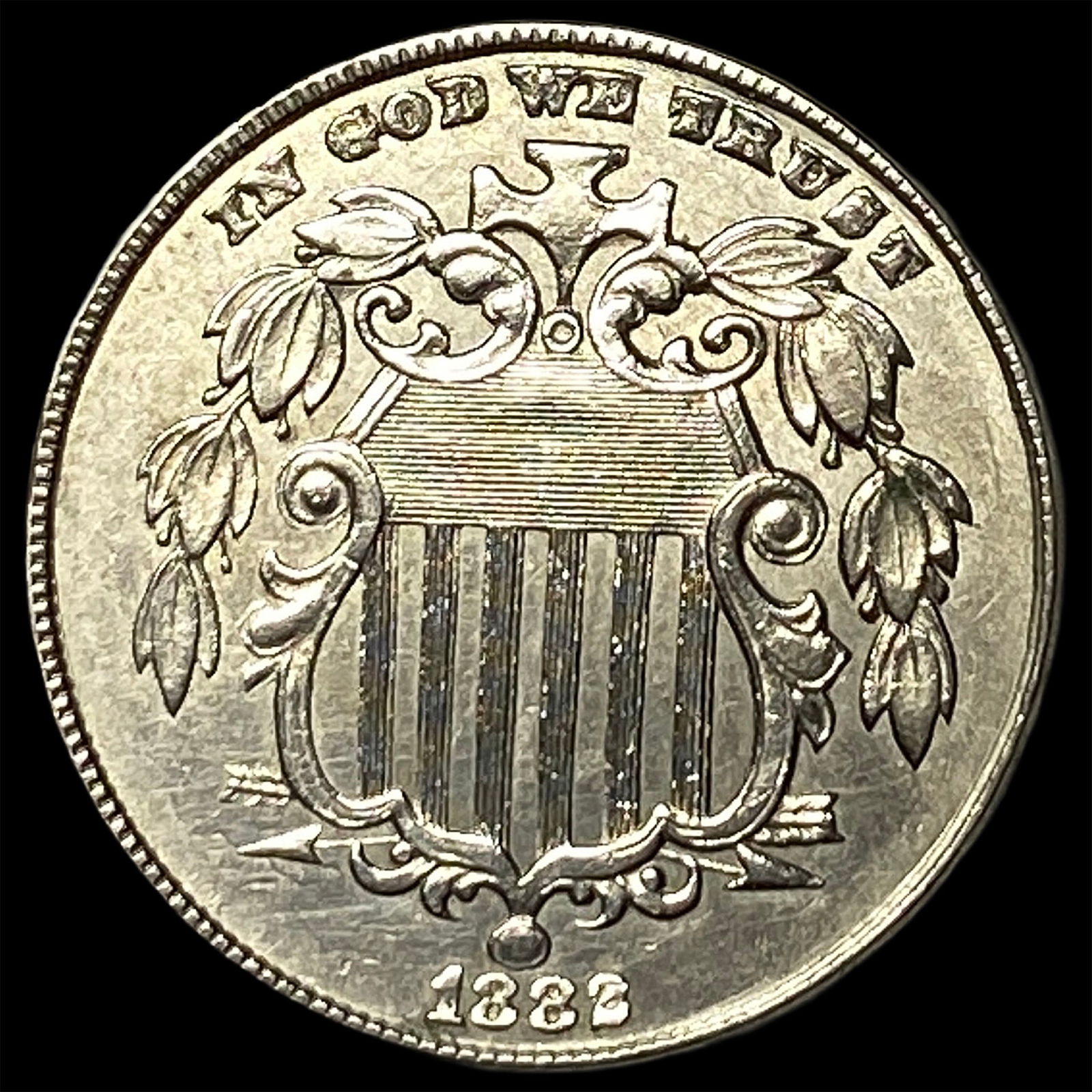 1882 Shield Nickel CLOSELY UNCIRCULATED: 1882 Shield Nickel CLOSELY UNCIRCULATED
