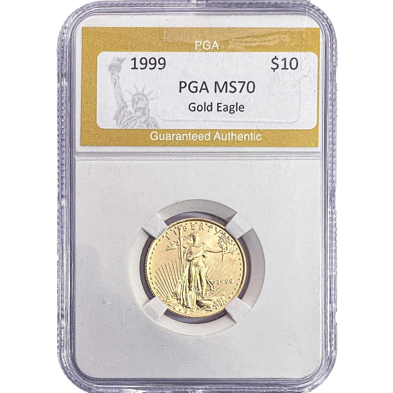 1999 1/4oz $10 Gold Eagle PGA MS70: 1999 1/4oz $10 Gold Eagle PGA MS70