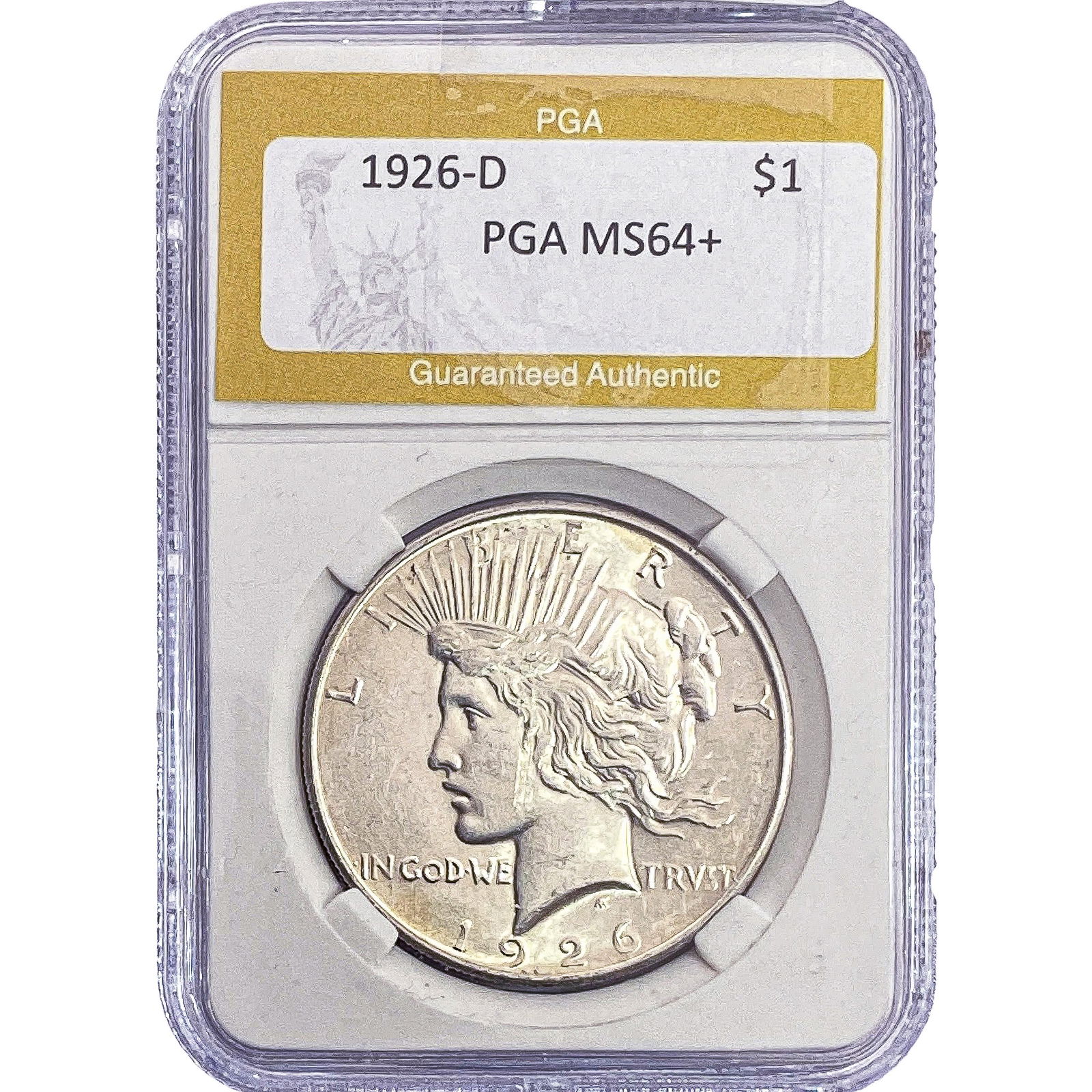 1926-D Silver Peace Dollar PGA MS64+ (1 of 2)