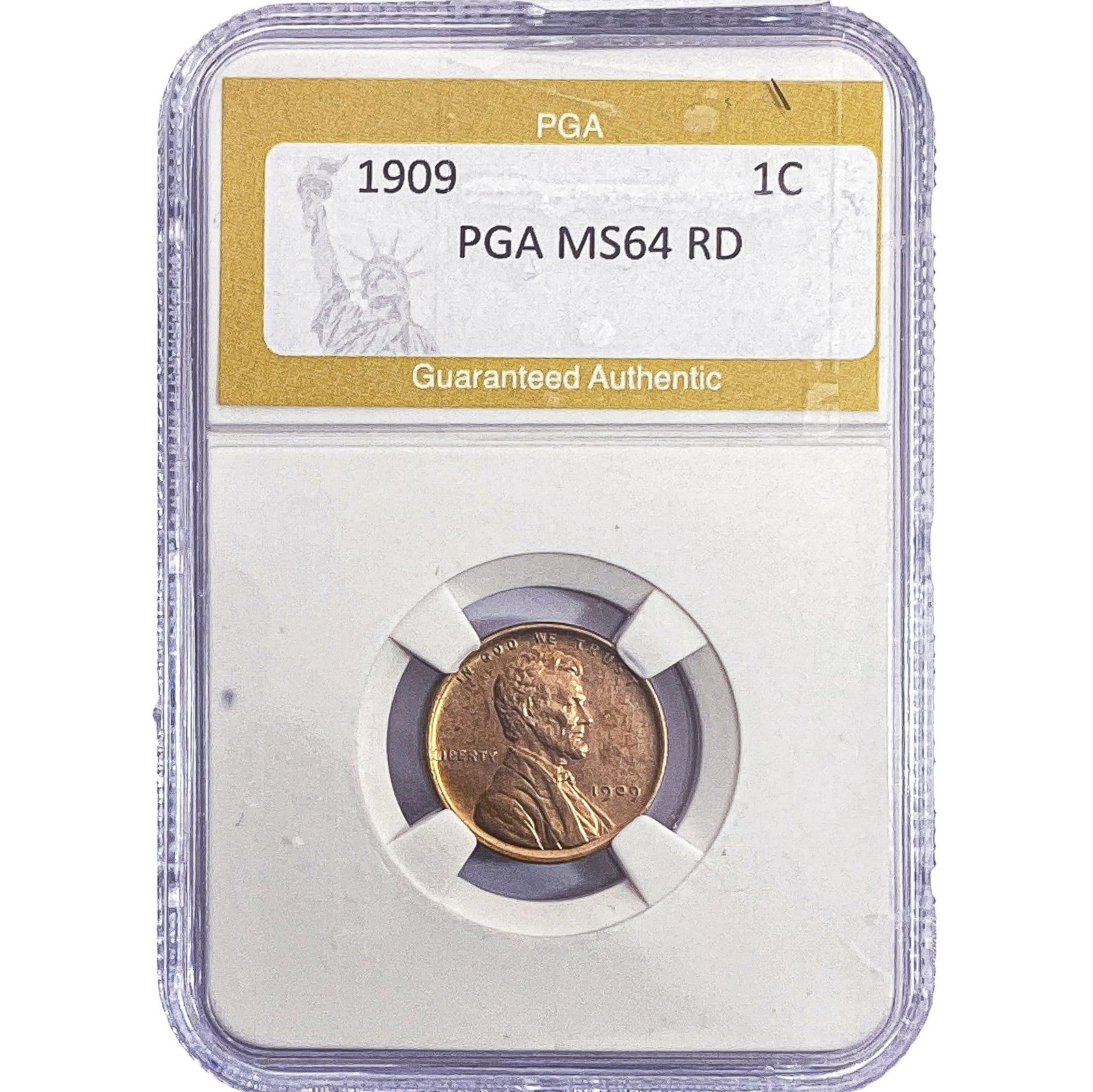 1909 Wheat Cent PGA MS64 RD: 1909 Wheat Cent PGA MS64 RD