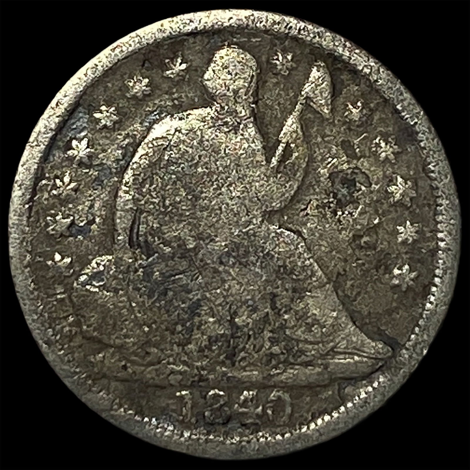 1840 Seated Liberty Half Dime NICELY CIRCULATED: 1840 Seated Liberty Half Dime NICELY CIRCULATED