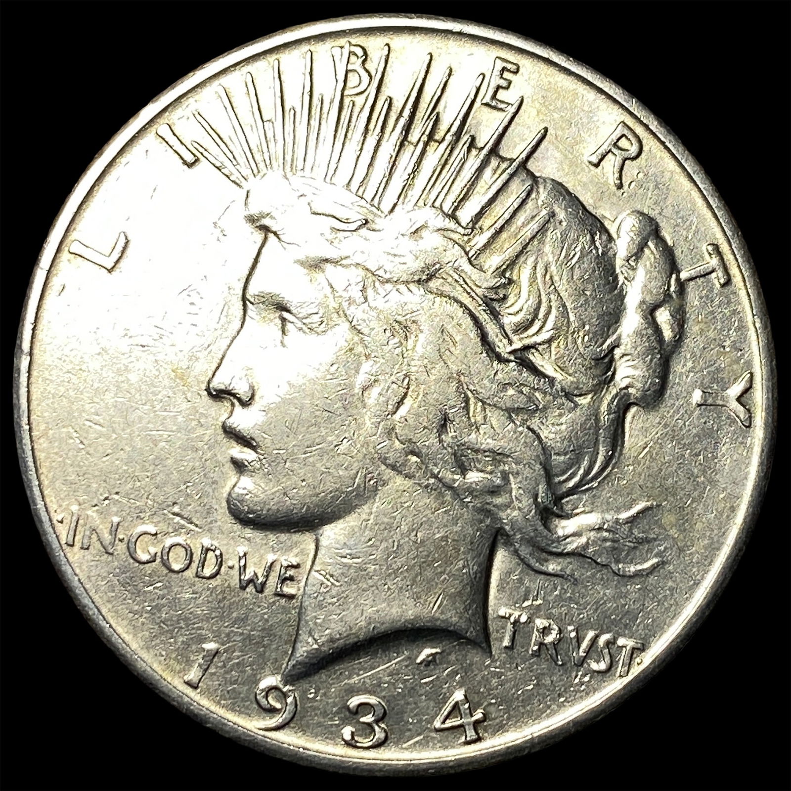 1934-S Silver Peace Dollar NEARLY UNCIRCULATED: 1934-S Silver Peace Dollar NEARLY UNCIRCULATED