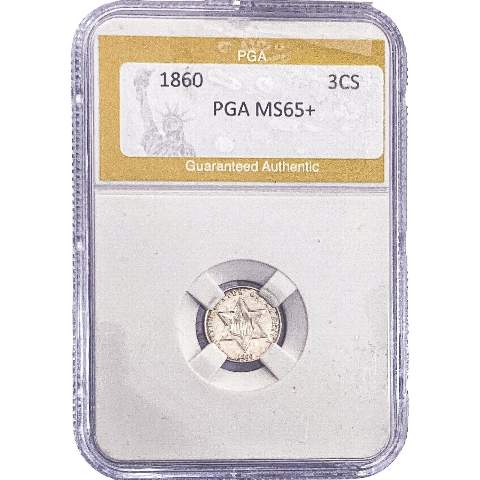 1860 Silver Three Cent PGA MS65+: 1860 Silver Three Cent PGA MS65+