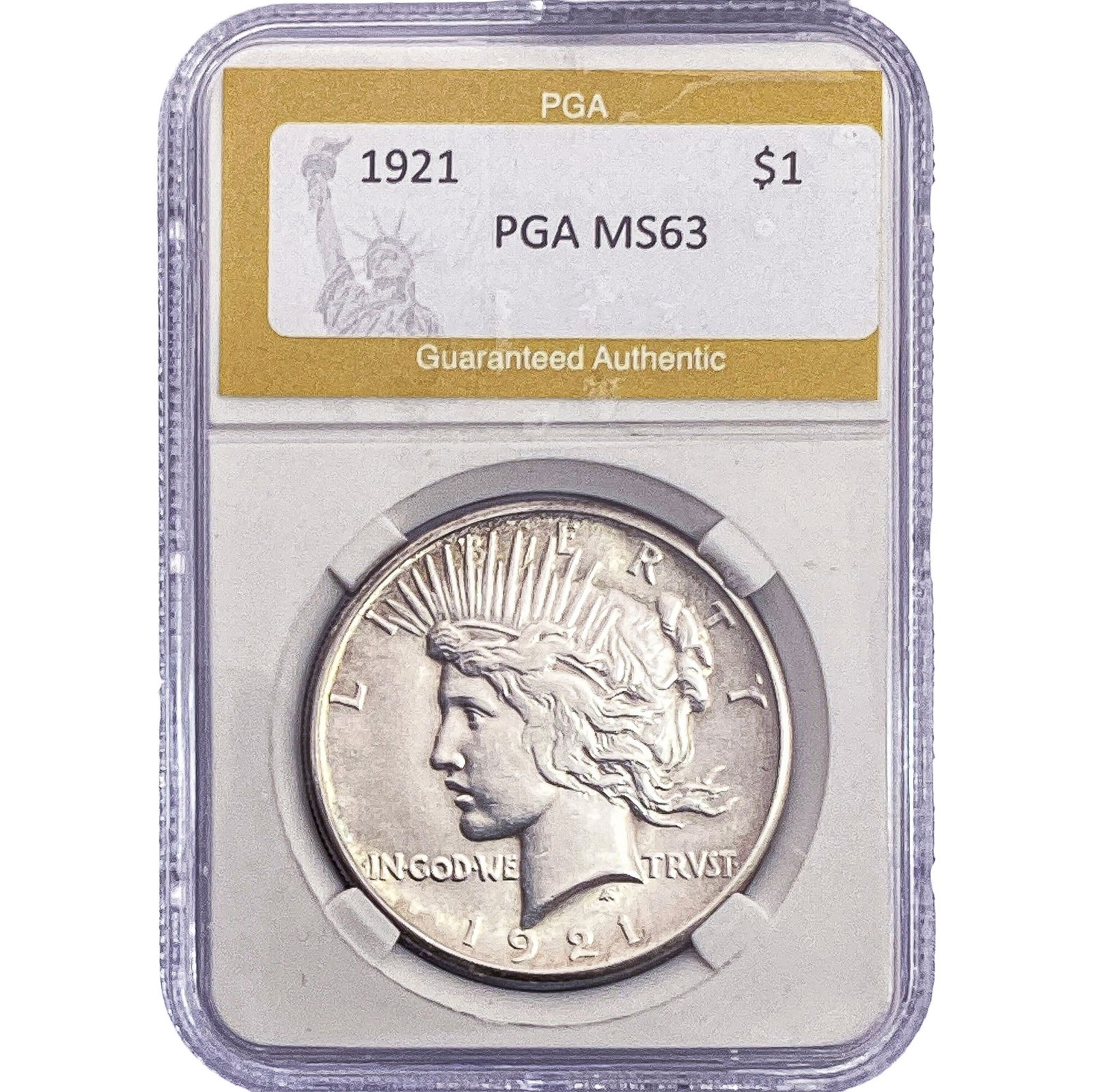 1921 Silver Peace Dollar PGA MS63 (1 of 2)