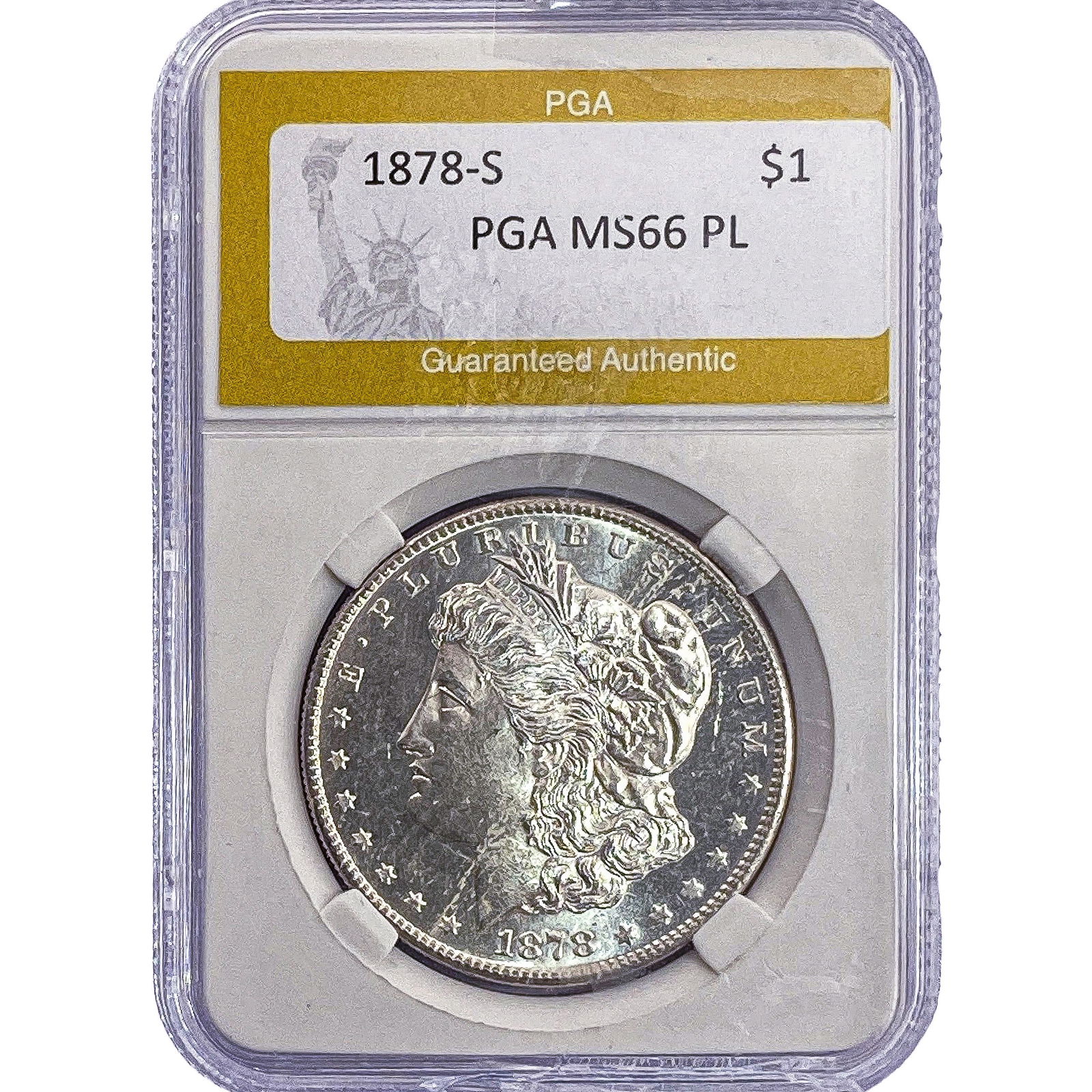 1878-S Morgan Silver Dollar PGA MS66 PL: 1878-S Morgan Silver Dollar PGA MS66 PL