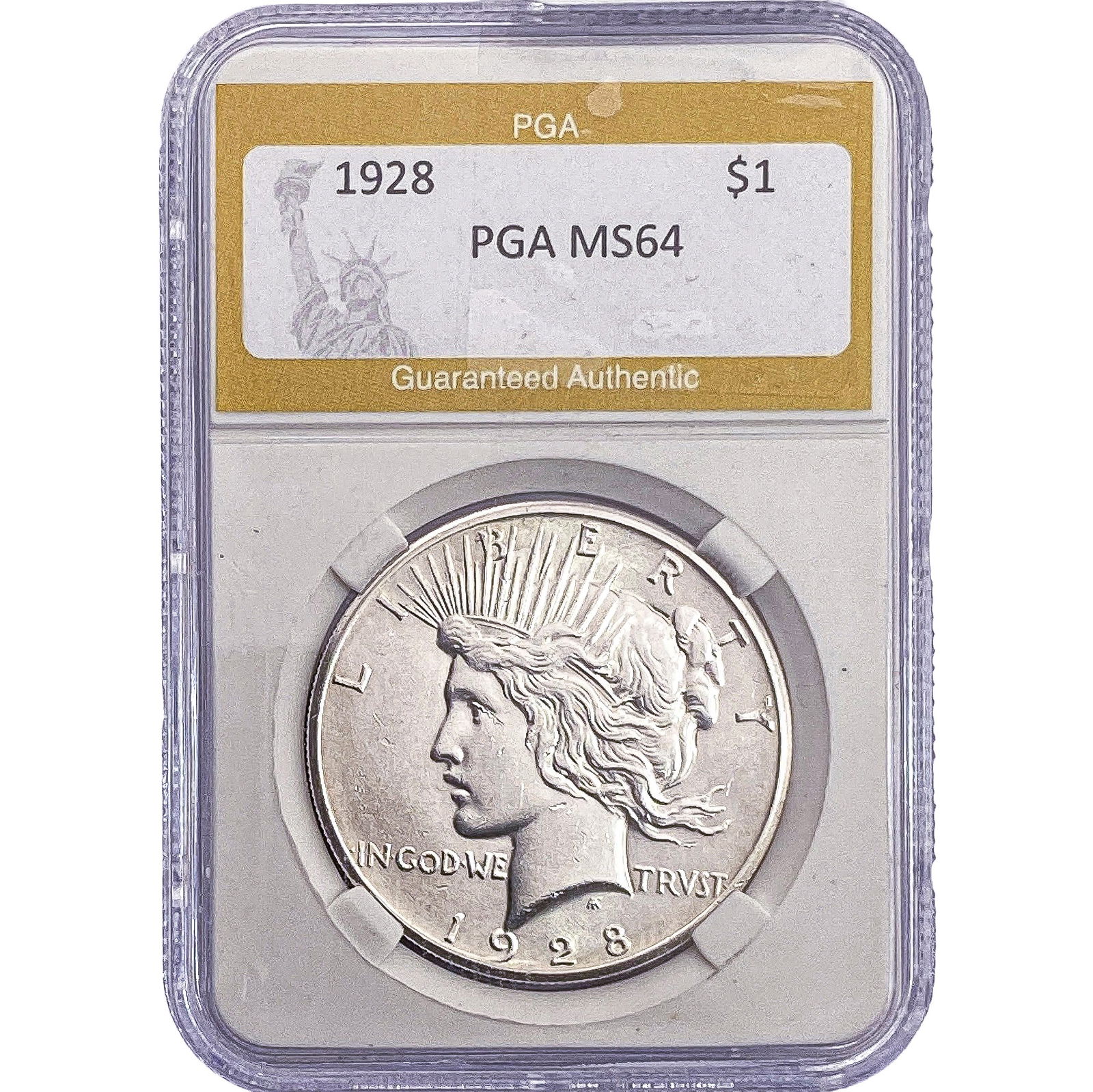 1928 Silver Peace Dollar PGA MS64: 1928 Silver Peace Dollar PGA MS64