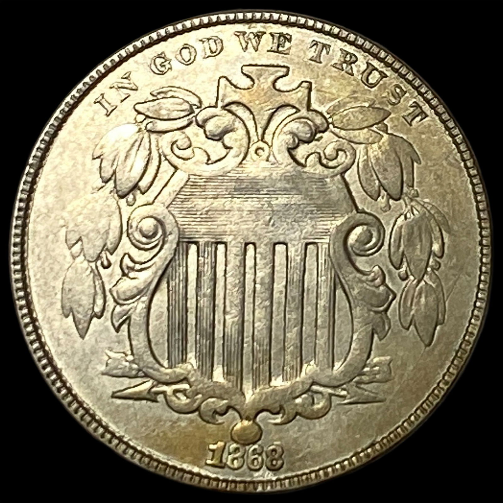 1868 Shield Nickel CLOSELY UNCIRCULATED: 1868 Shield Nickel CLOSELY UNCIRCULATED