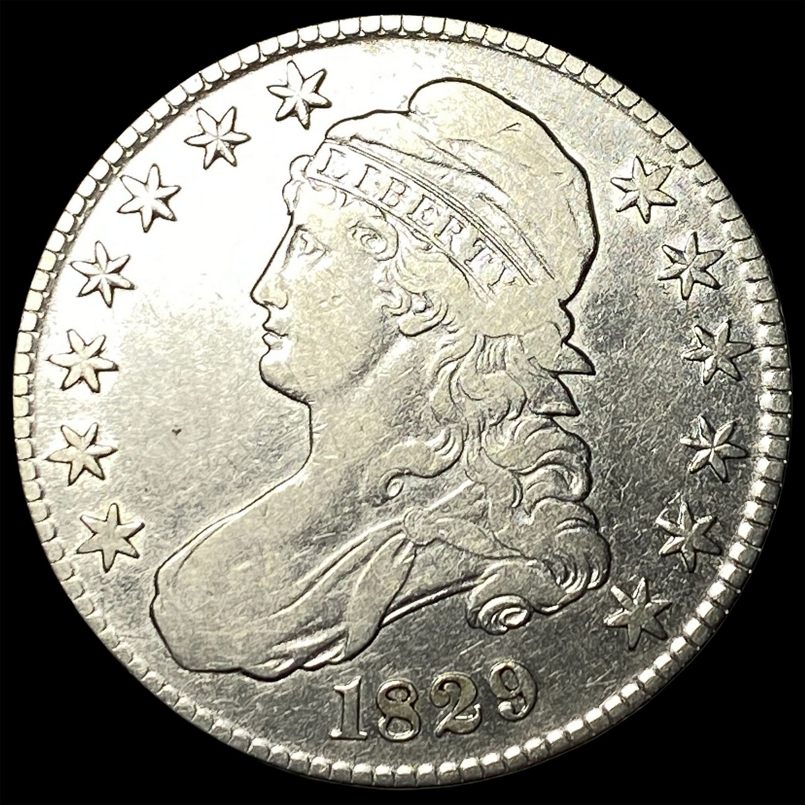 1829 Capped Bust Silver Half Dollar CHOICE BU (1 of 2)