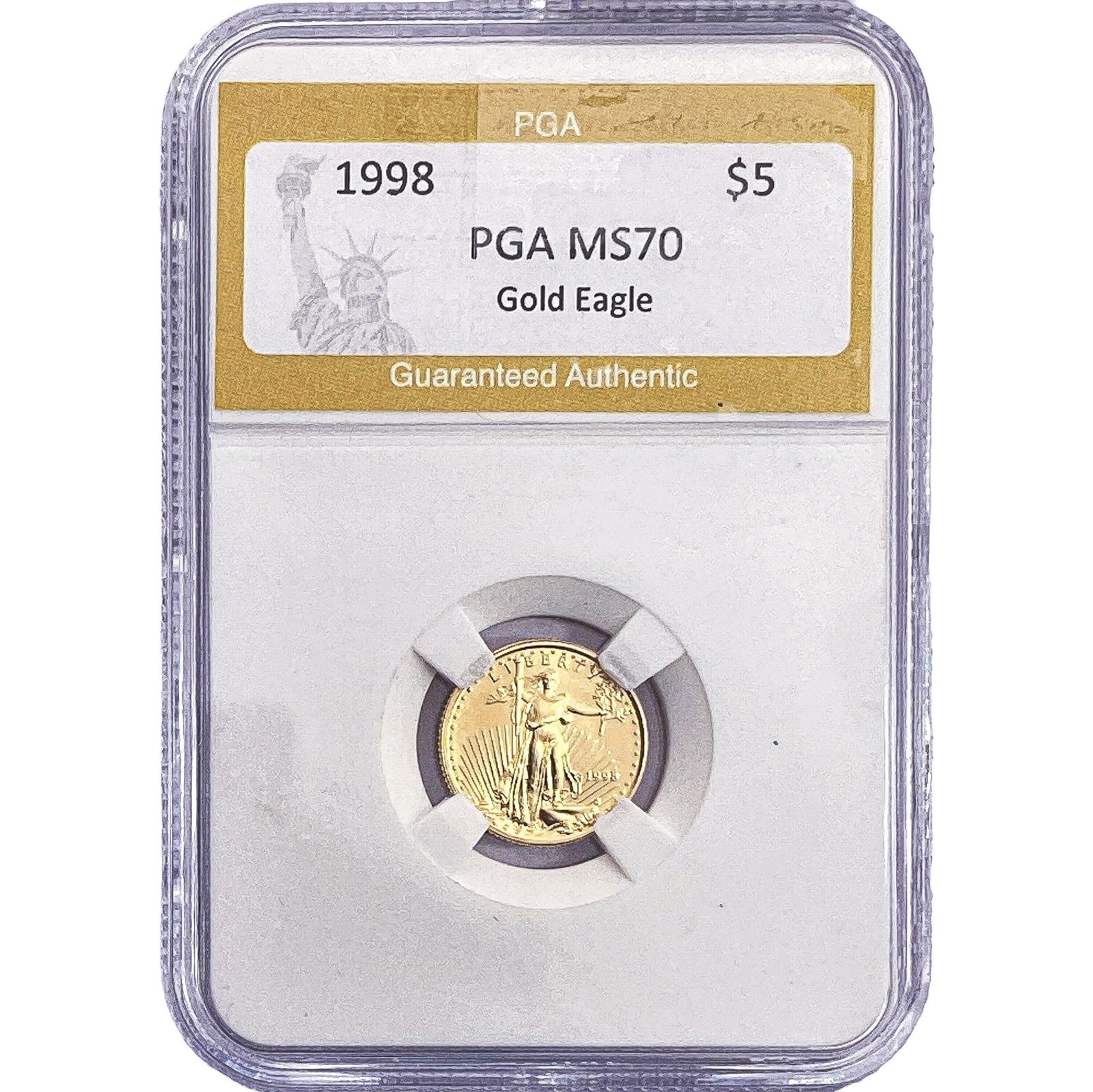 1998 1/10oz $5 Gold Eagle PGA MS70: 1998 1/10oz $5 Gold Eagle PGA MS70