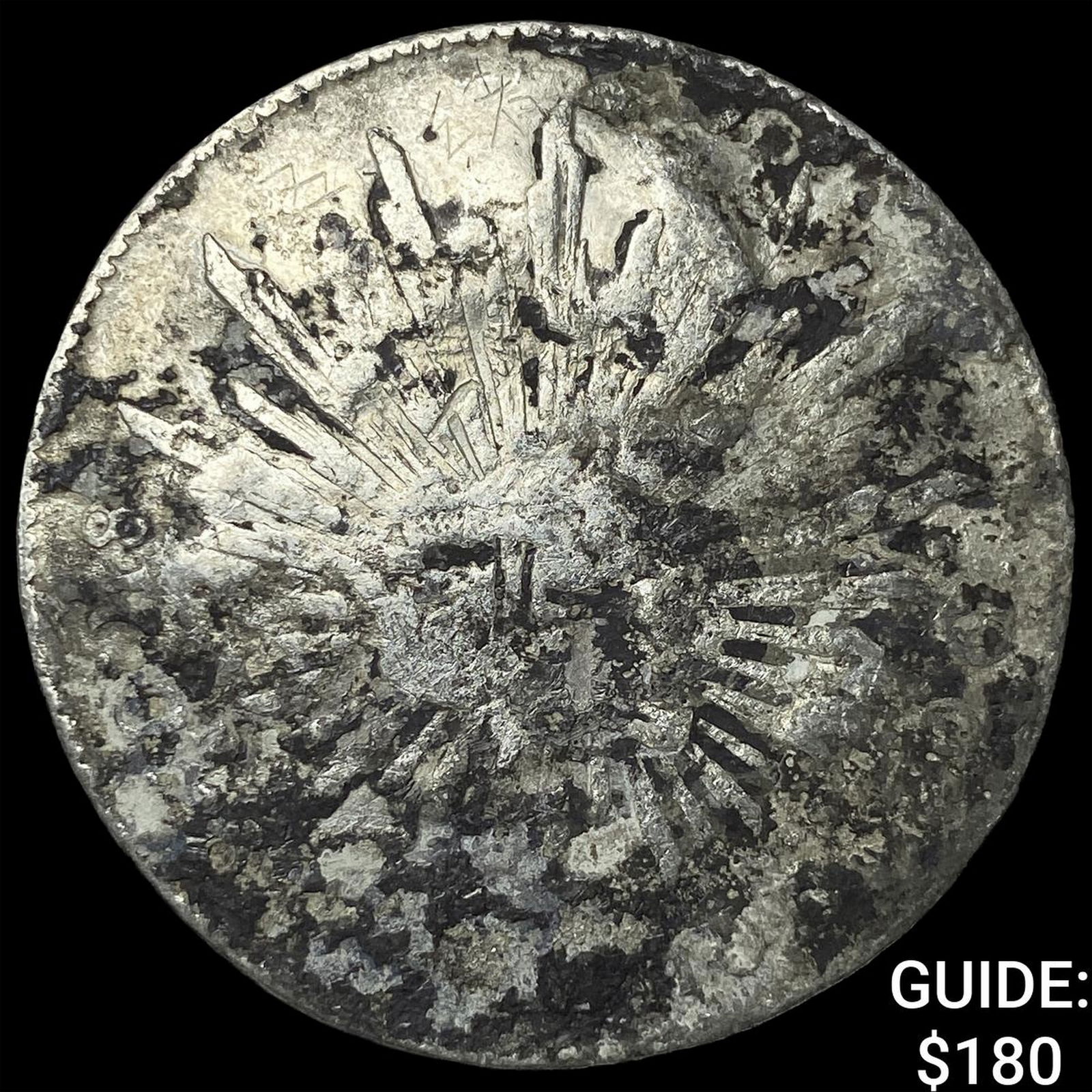 Mexico Silver 1 Peso Punch Marked NEARLY UNCIRCULATED: Mexico Silver 1 Peso Punch Marked NEARLY UNCIRCULATED