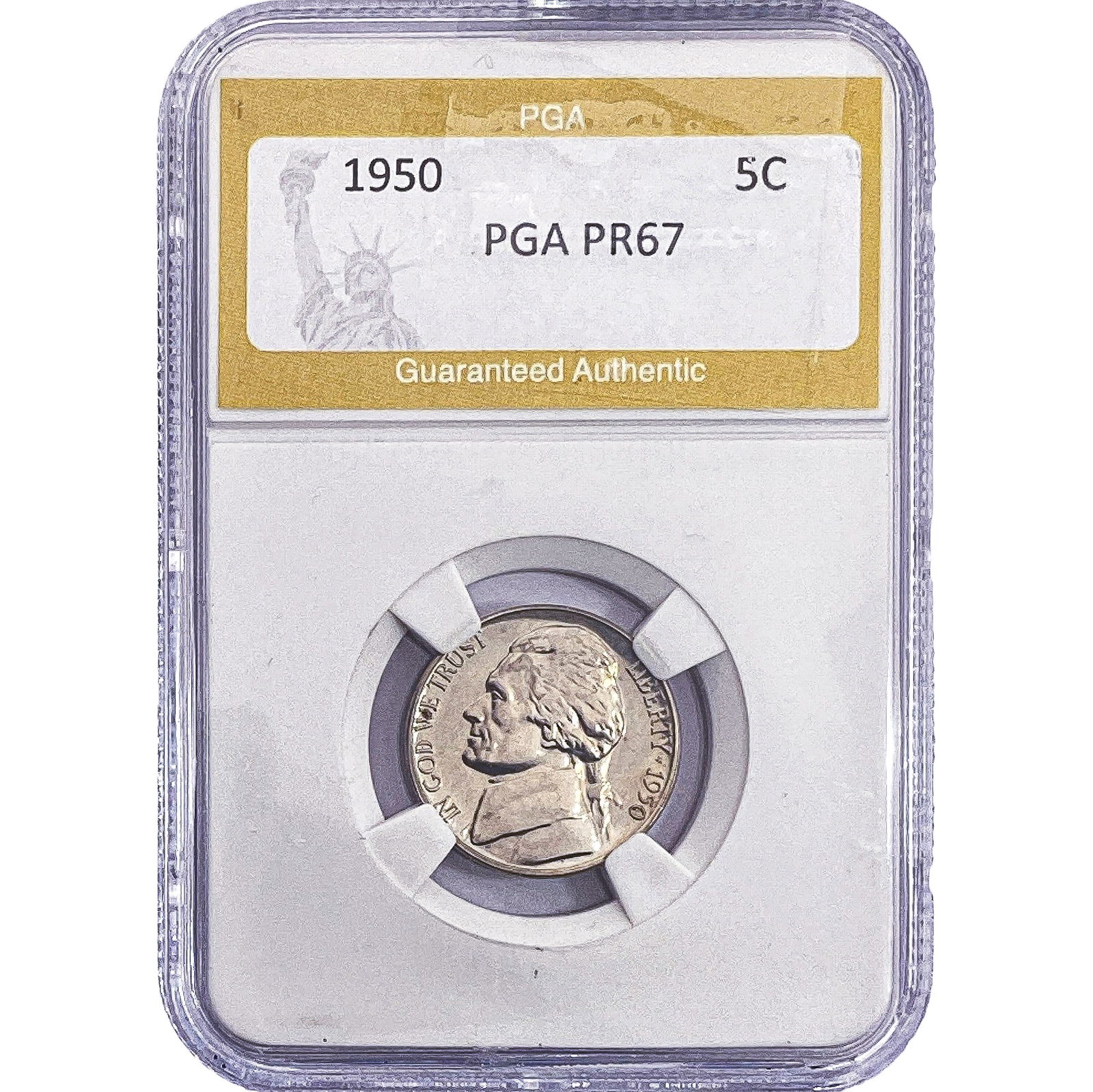 1950 Jefferson Nickel PGA PR67: 1950 Jefferson Nickel PGA PR67