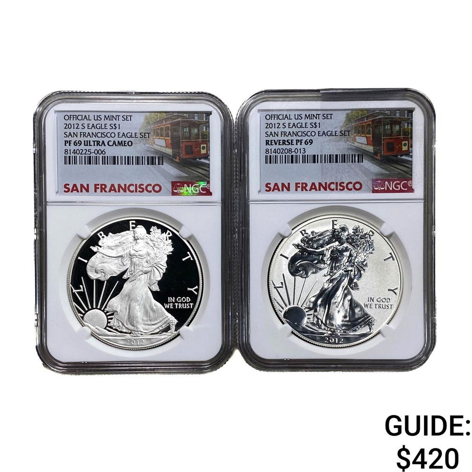 [2 Coins]2012-S Silver Eagle NGC PF69: [2 Coins]2012-S Silver Eagle NGC PF69