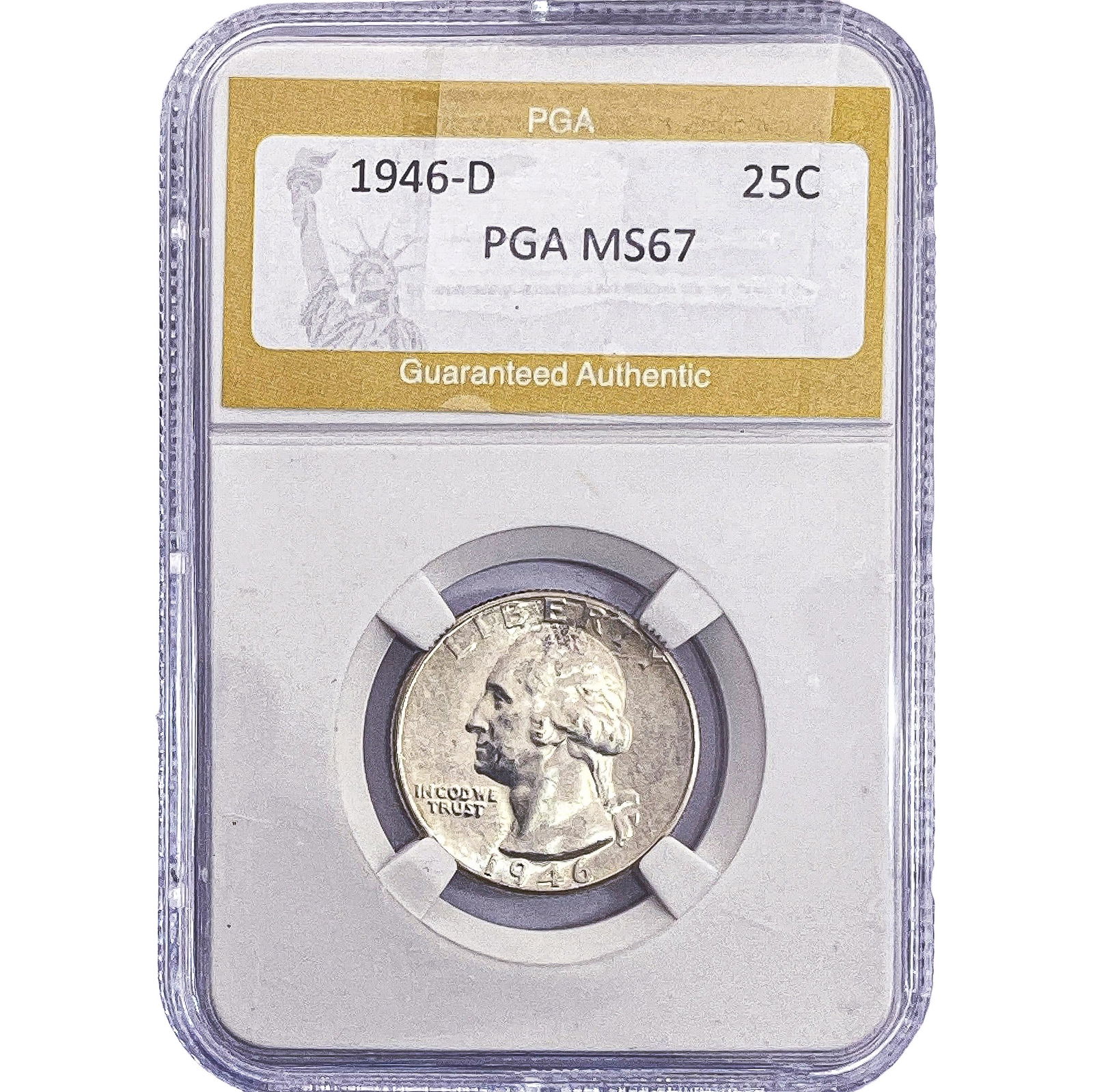 1946-D Washington Silver Quarter PGA MS67: 1946-D Washington Silver Quarter PGA MS67