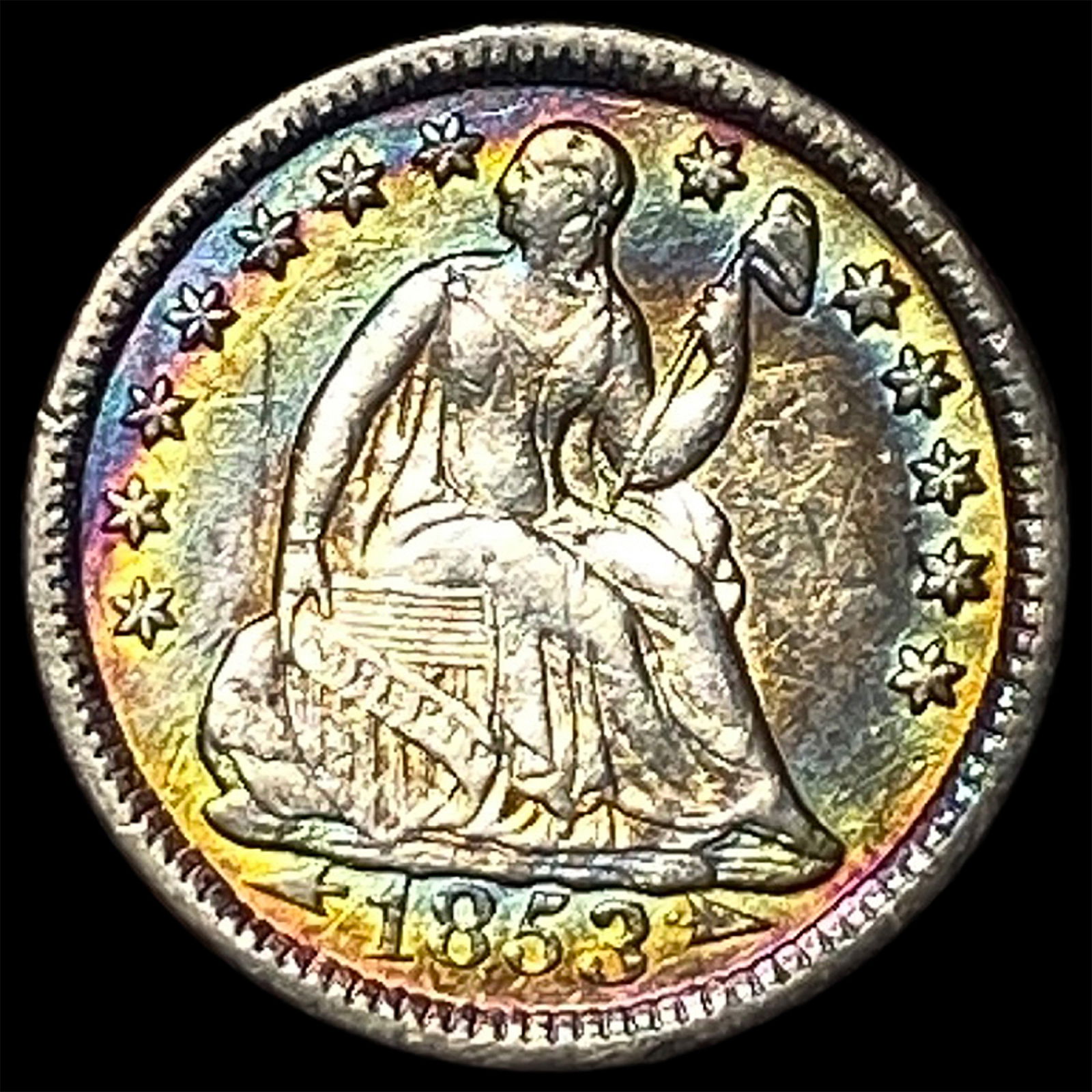 1853-O Seated Liberty Half Dime HIGH GRADE: 1853-O Seated Liberty Half Dime HIGH GRADE