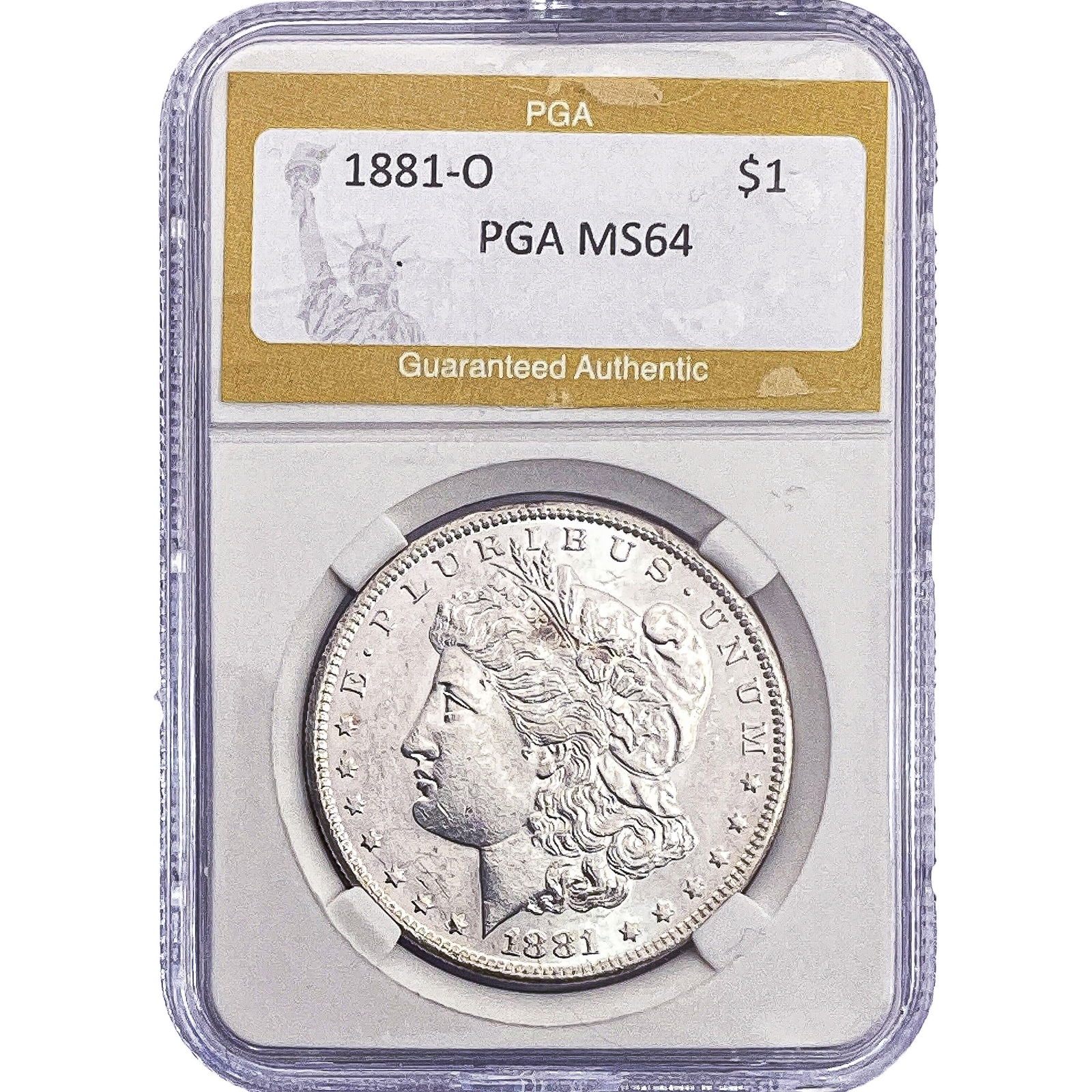 1881-O Morgan Silver Dollar PGA MS64: 1881-O Morgan Silver Dollar PGA MS64