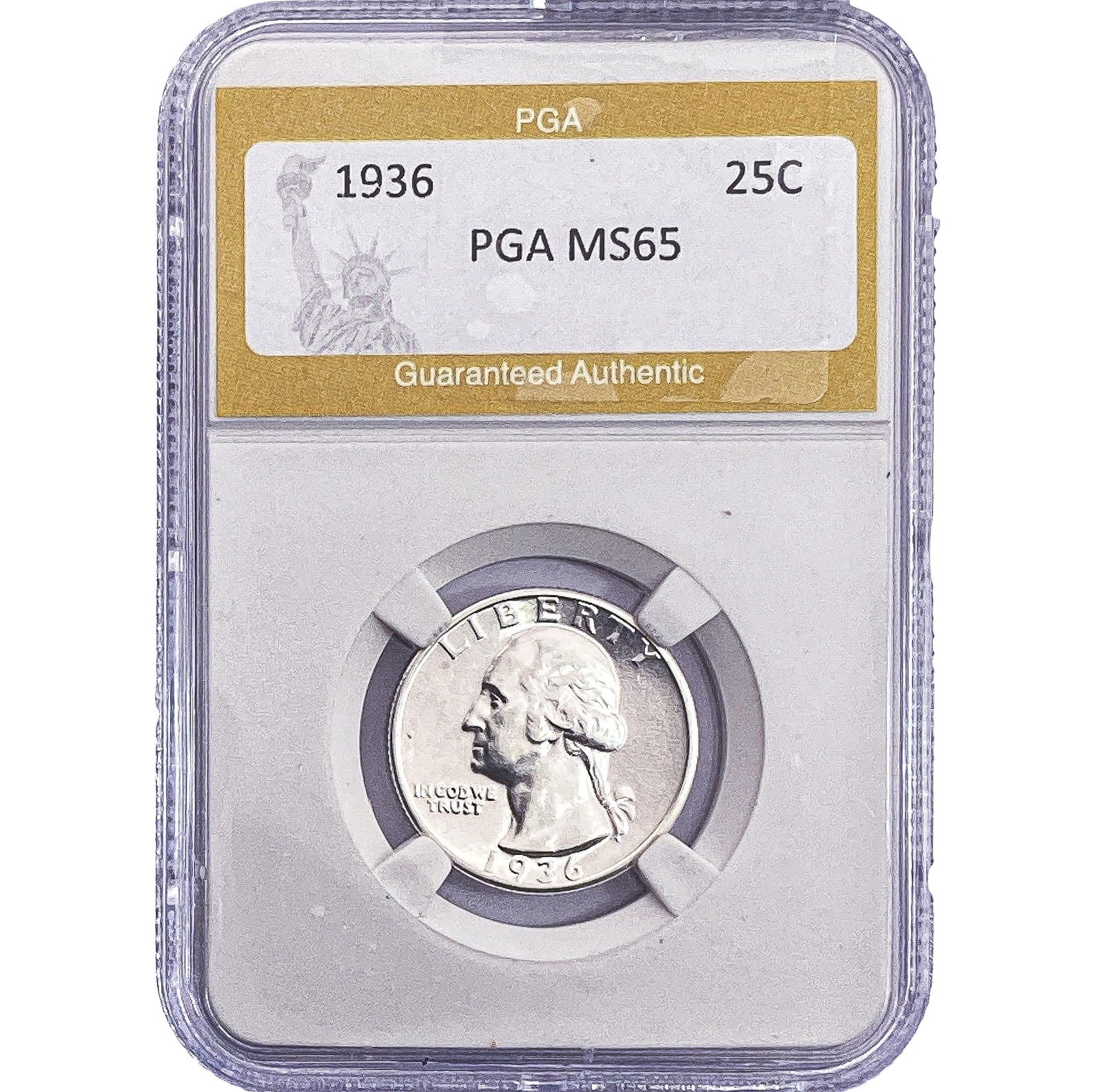 1936 Washington Silver Quarter PGA MS65: 1936 Washington Silver Quarter PGA MS65