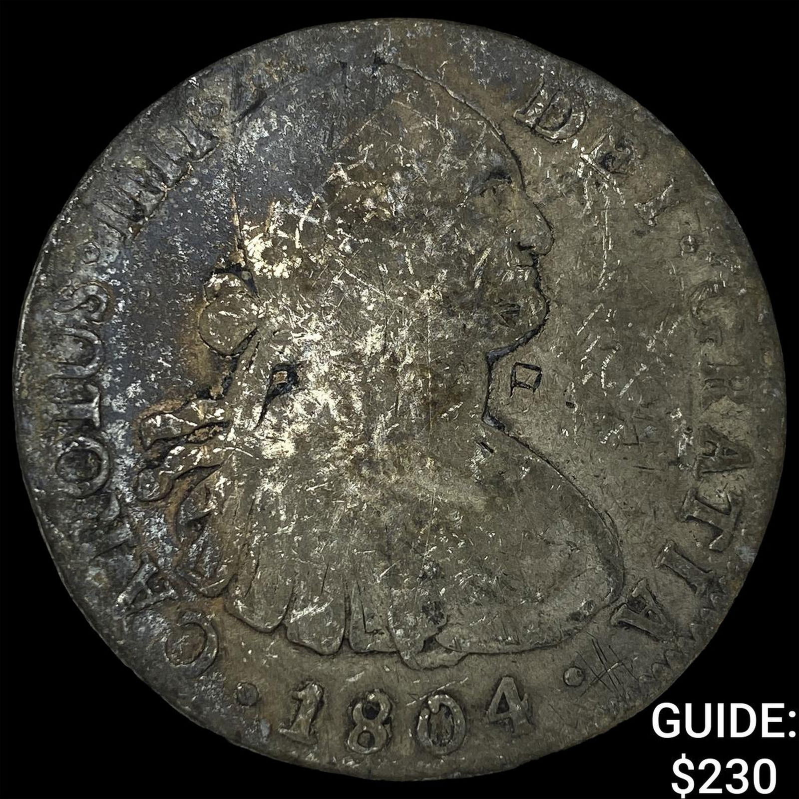 Colonial Spain Silver 8 Reales Punchmarked NEARLY UNCIRCULATED: Colonial Spain Silver 8 Reales Punchmarked NEARLY UNCIRCULATED