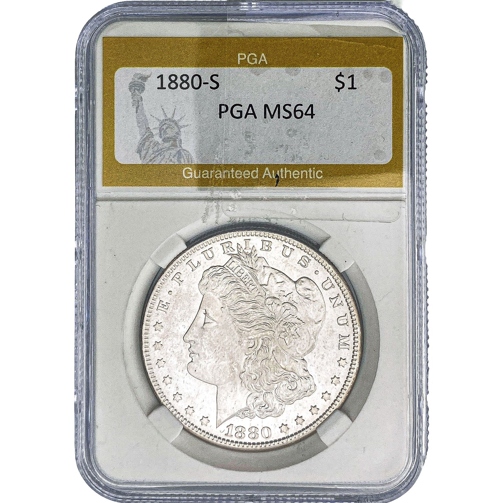 1880-S Morgan Silver Dollar PGA MS64: 1880-S Morgan Silver Dollar PGA MS64