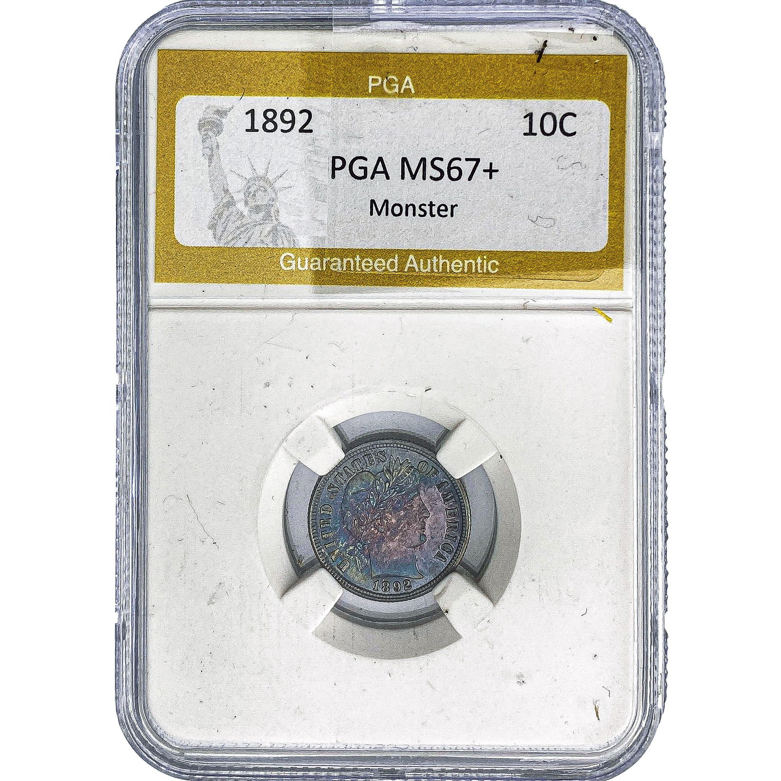 1892 Barber Dime PGA MS67+ Monster: 1892 Barber Dime PGA MS67+ Monster