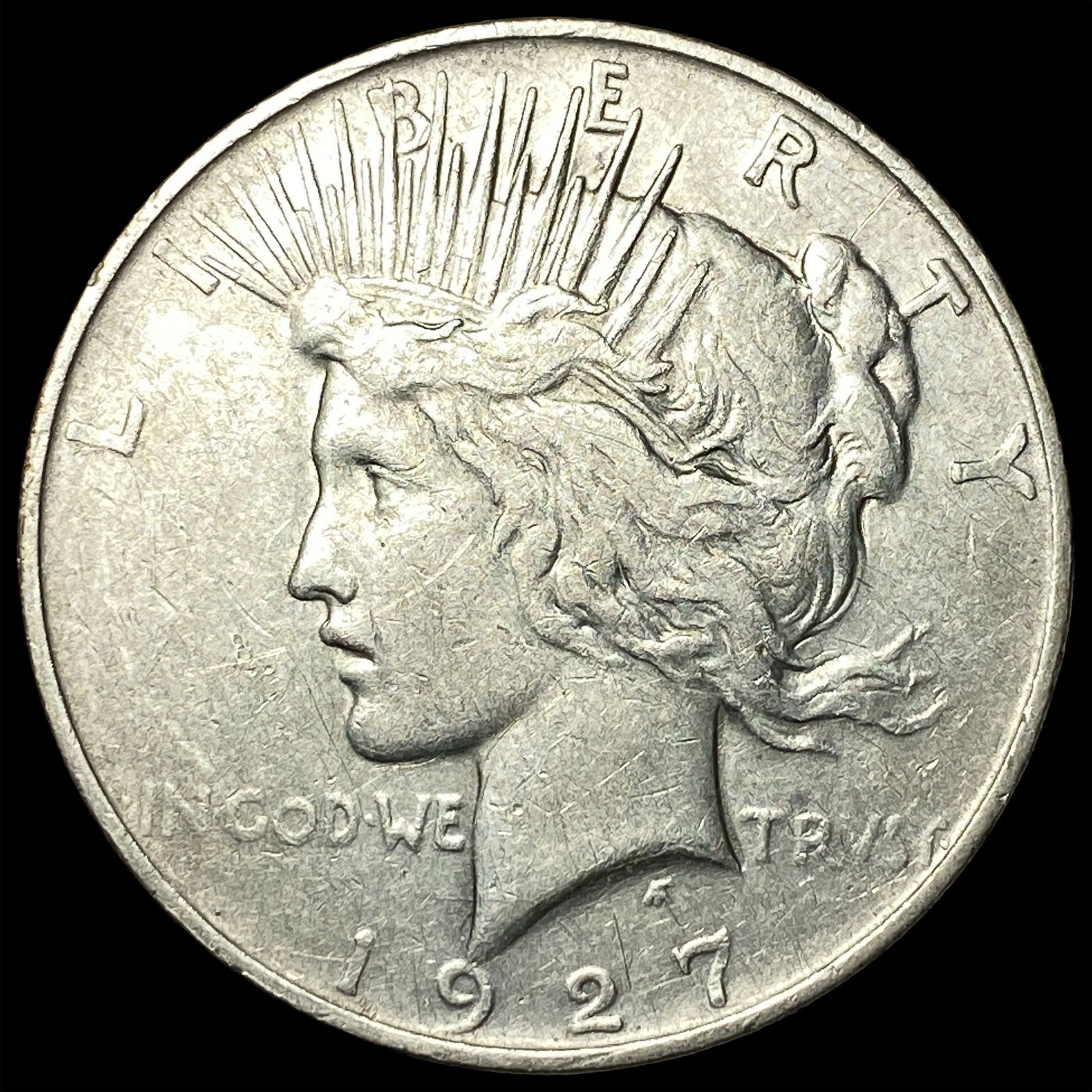 1927-D Peace Silver Dollar ABOUT UNCIRCULATED: 1927-D Peace Silver Dollar ABOUT UNCIRCULATED