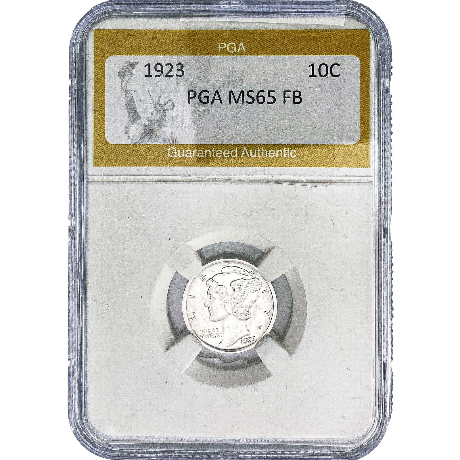 1923 Mercury Silver Dime PGA MS65 FB: 1923 Mercury Silver Dime PGA MS65 FB