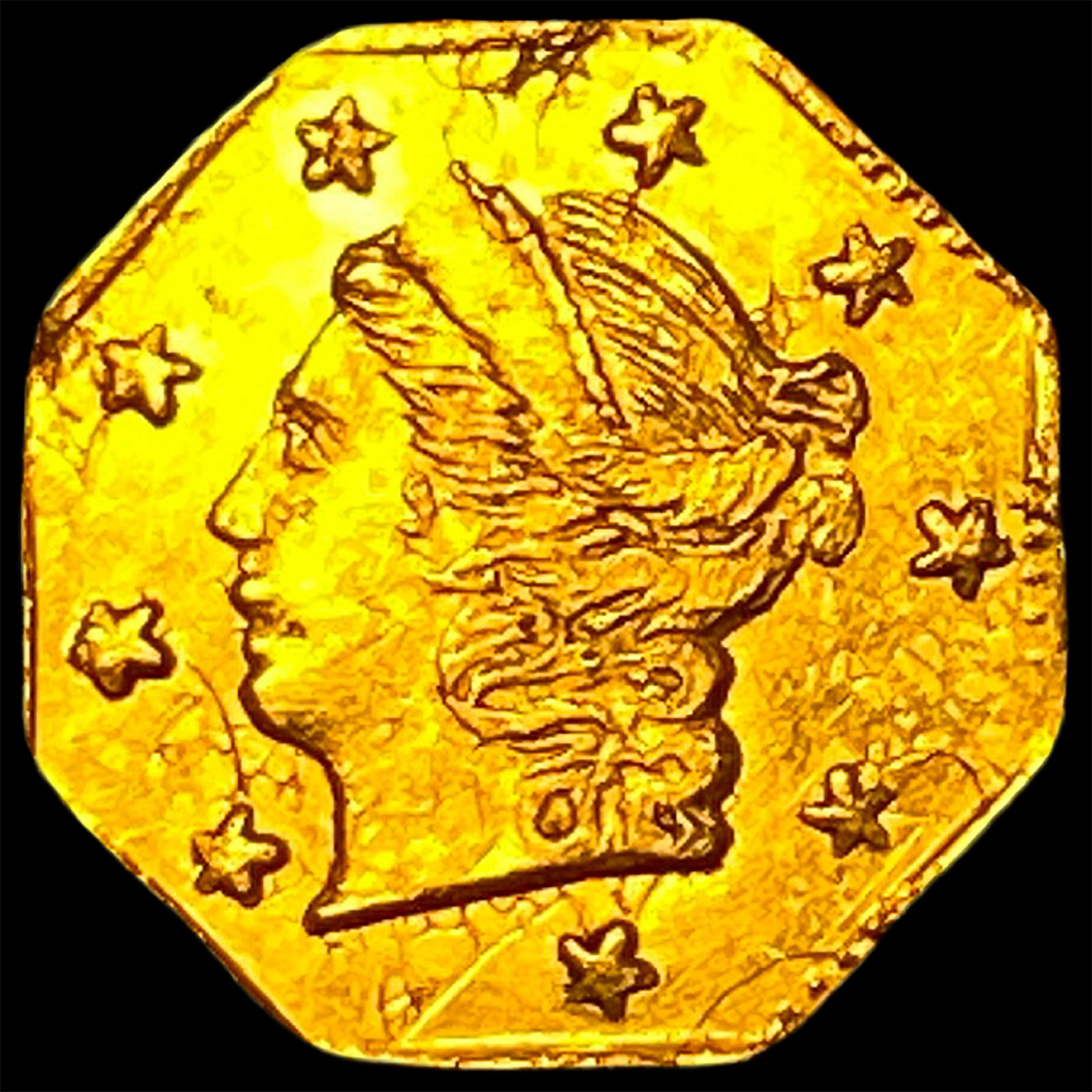 1871 Gold 1/4 Dollar Octagonal California Fractional CLOSELY UNCIRCULATED (1 of 2)