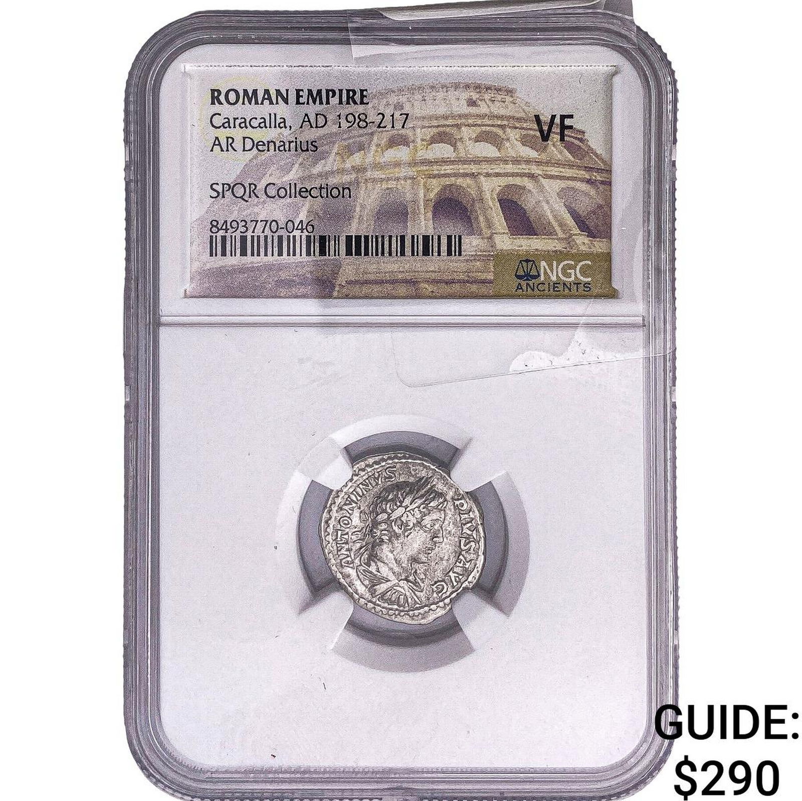 Roman Empire Caracalla 198-217 AD Silver Denarius NGC VF: Roman Empire Caracalla 198-217 AD Silver Denarius NGC VF