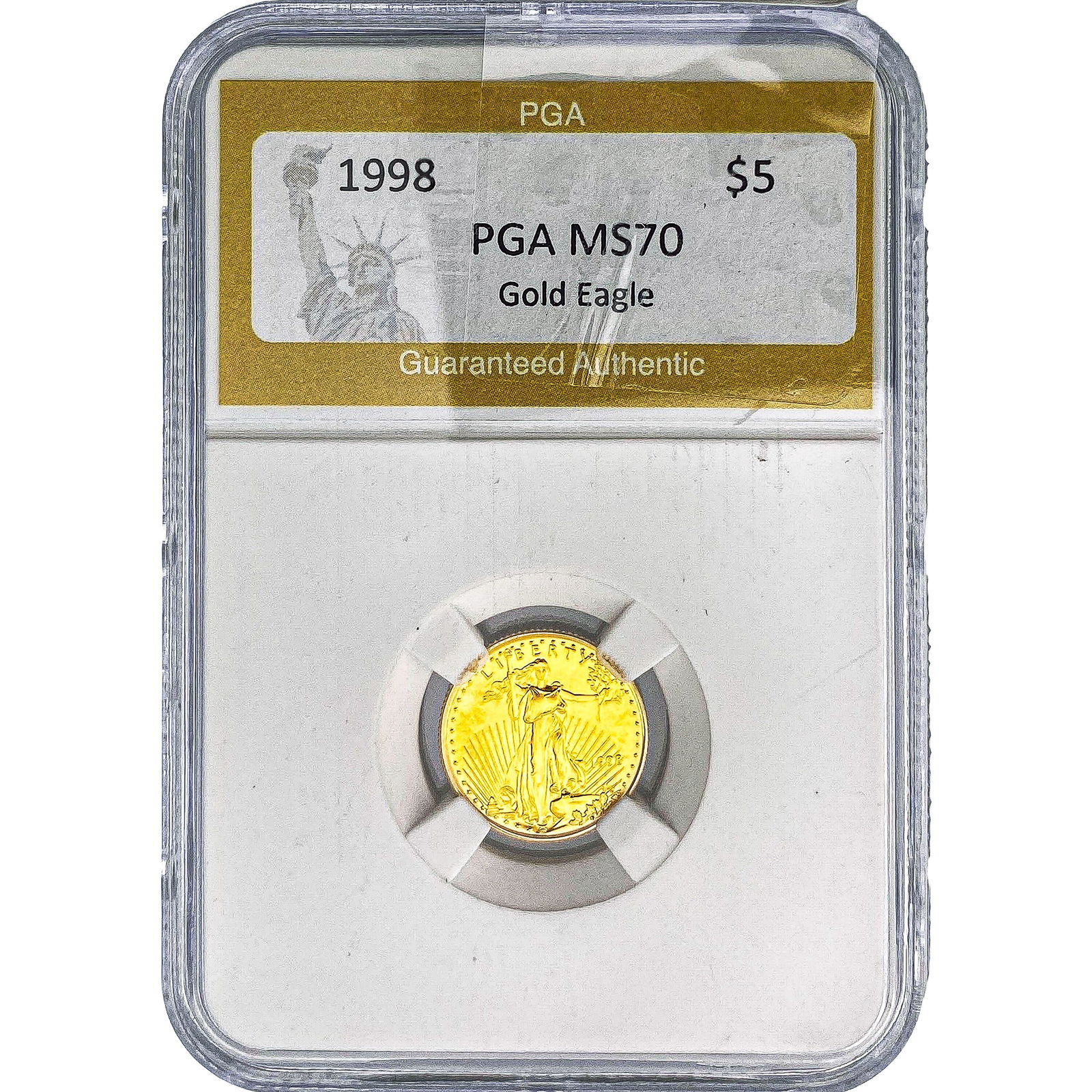 1998 1/10oz $5 Gold Eagle PGA MS70: 1998 1/10oz $5 Gold Eagle PGA MS70
