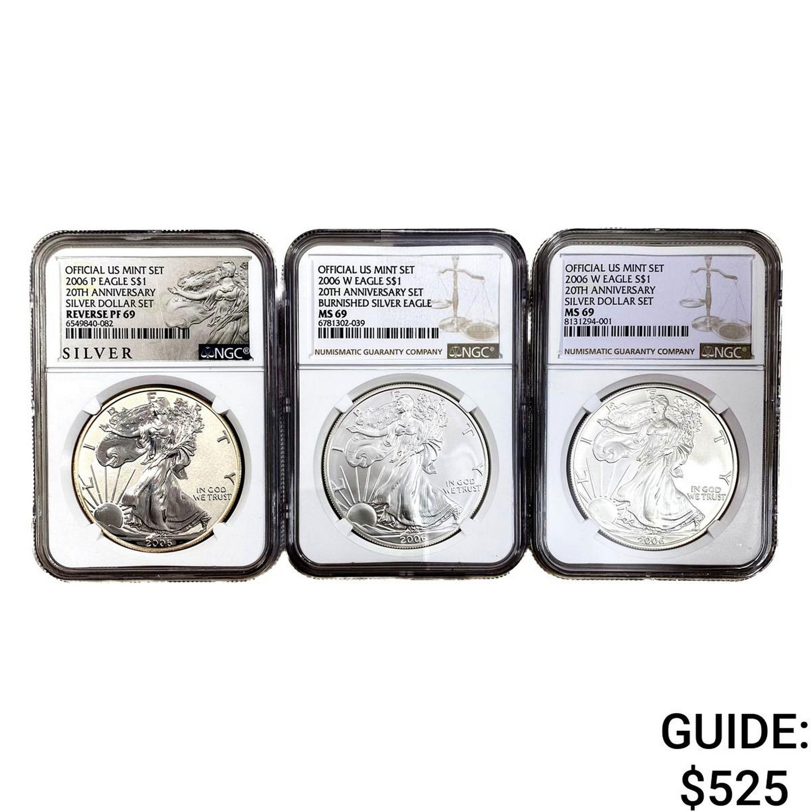 [3 Coins]2006 Silver Eagle NGC MS-PF69 20th Anniv.: [3 Coins]2006 Silver Eagle NGC MS-PF69 20th Anniv.