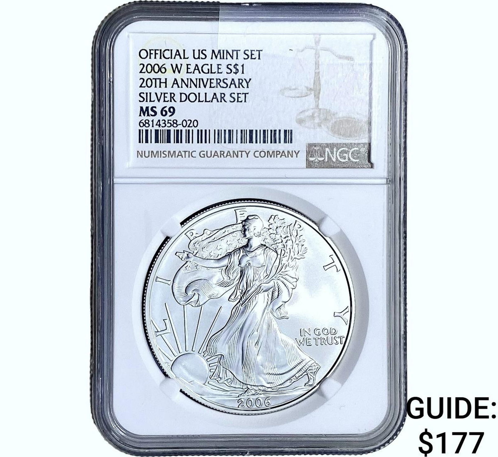 2006-W Silver Eagle NGC MS69 20th Anniversary (1 of 2)