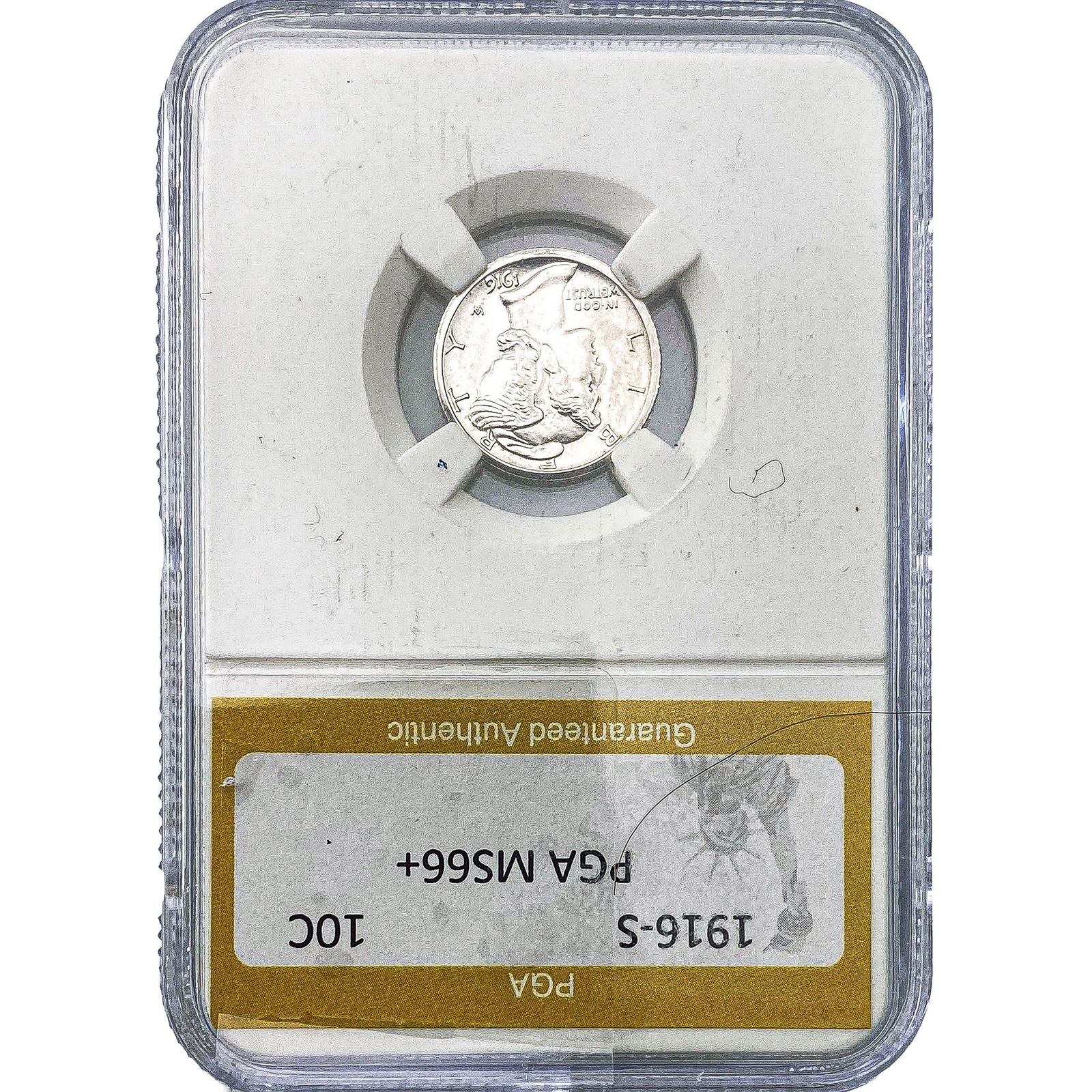 1916-S Mercury Silver Dime PGA MS66+: 1916-S Mercury Silver Dime PGA MS66+