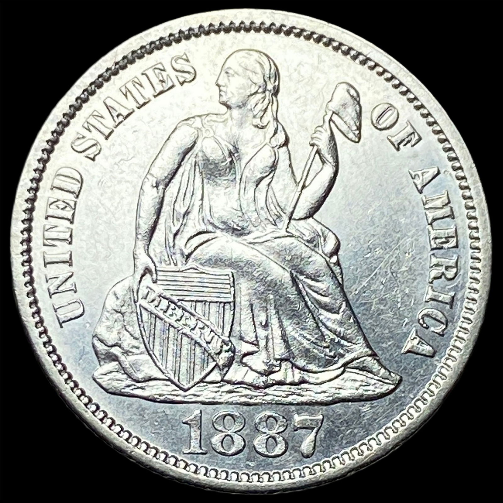 1887 Seated Liberty Dime UNCIRCULATED: 1887 Seated Liberty Dime UNCIRCULATED
