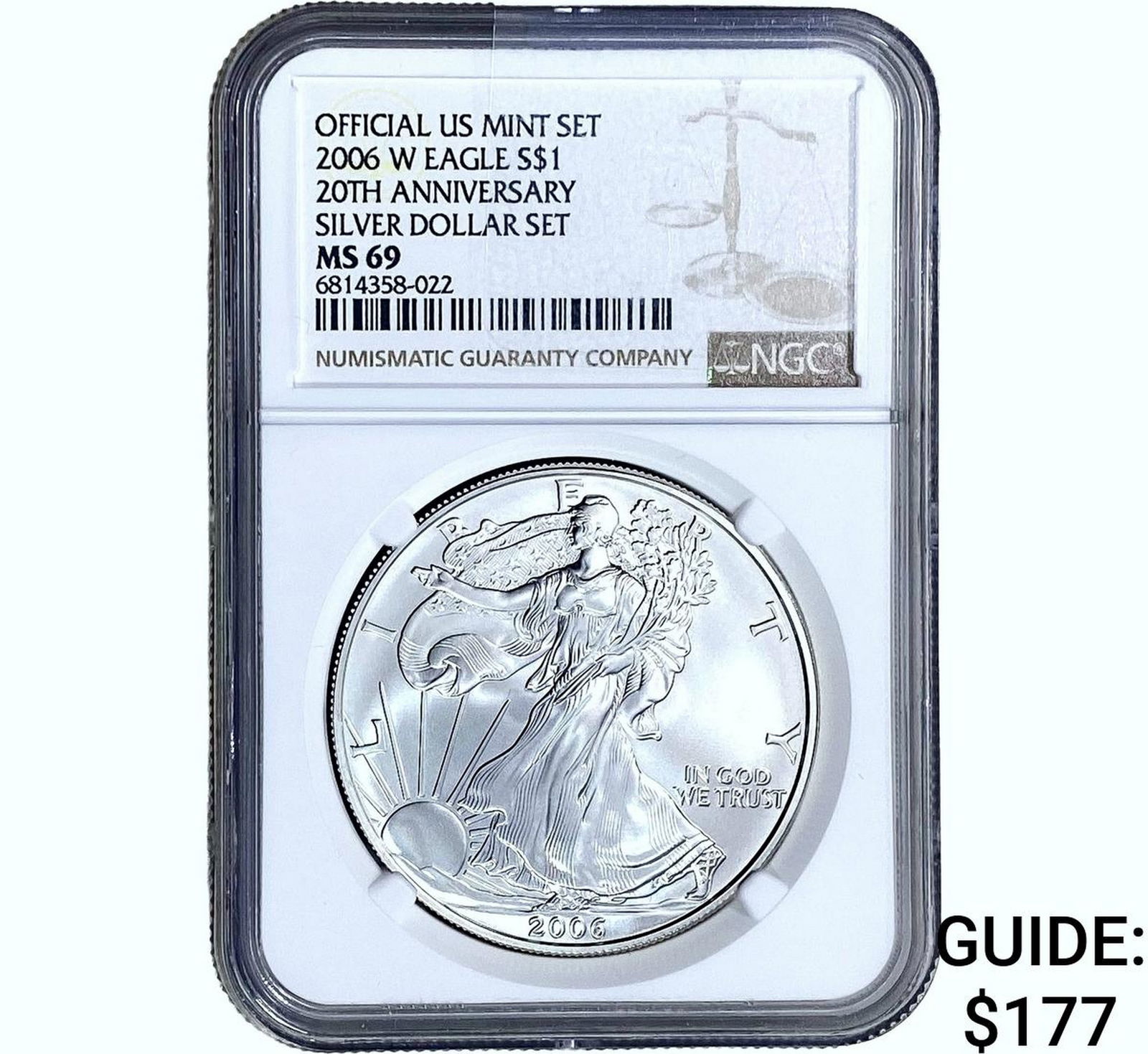 2006-W Silver Eagle NGC MS69 20th Anniversary (1 of 2)